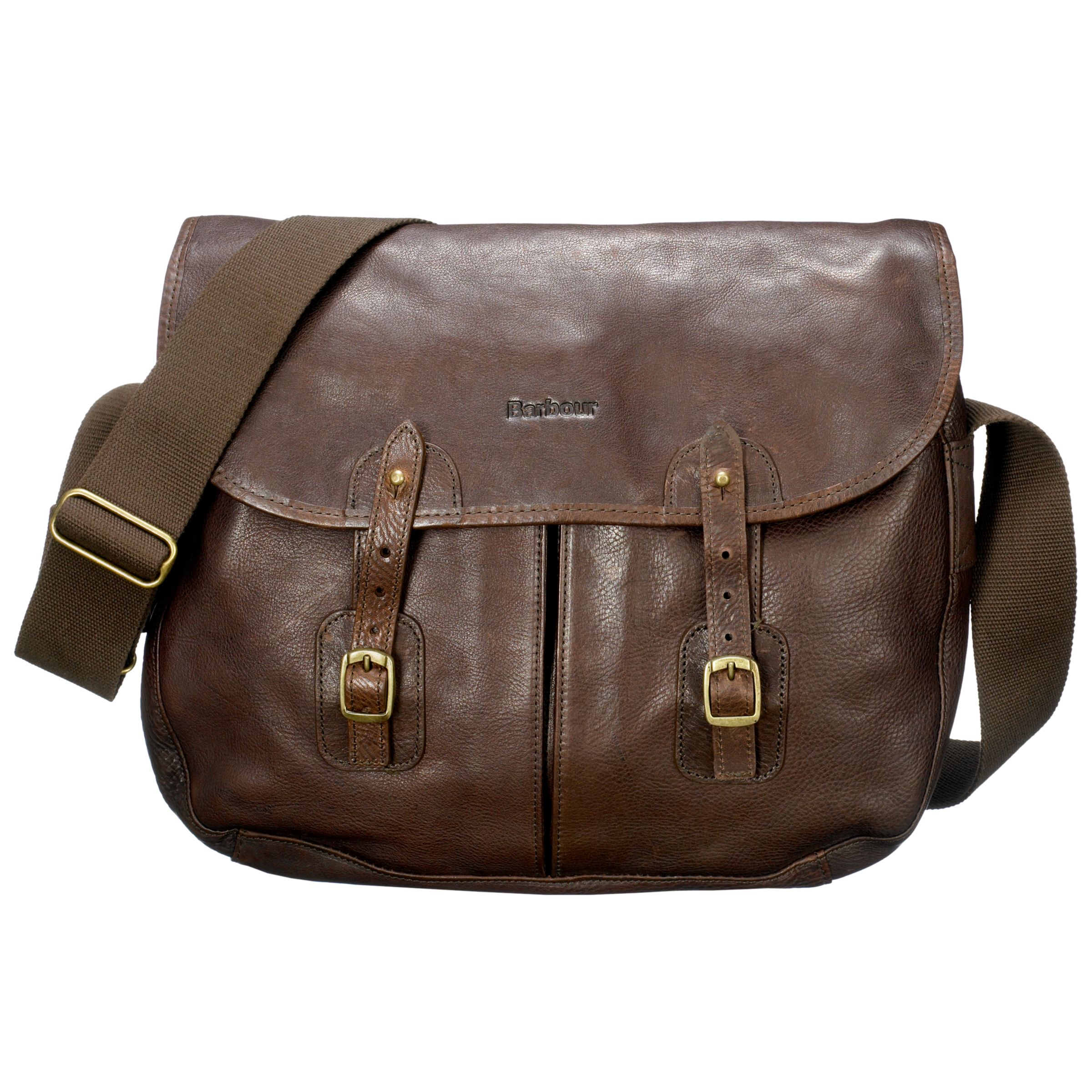 Barbour Leather Tarras Briefcase, Brown at John Lewis
