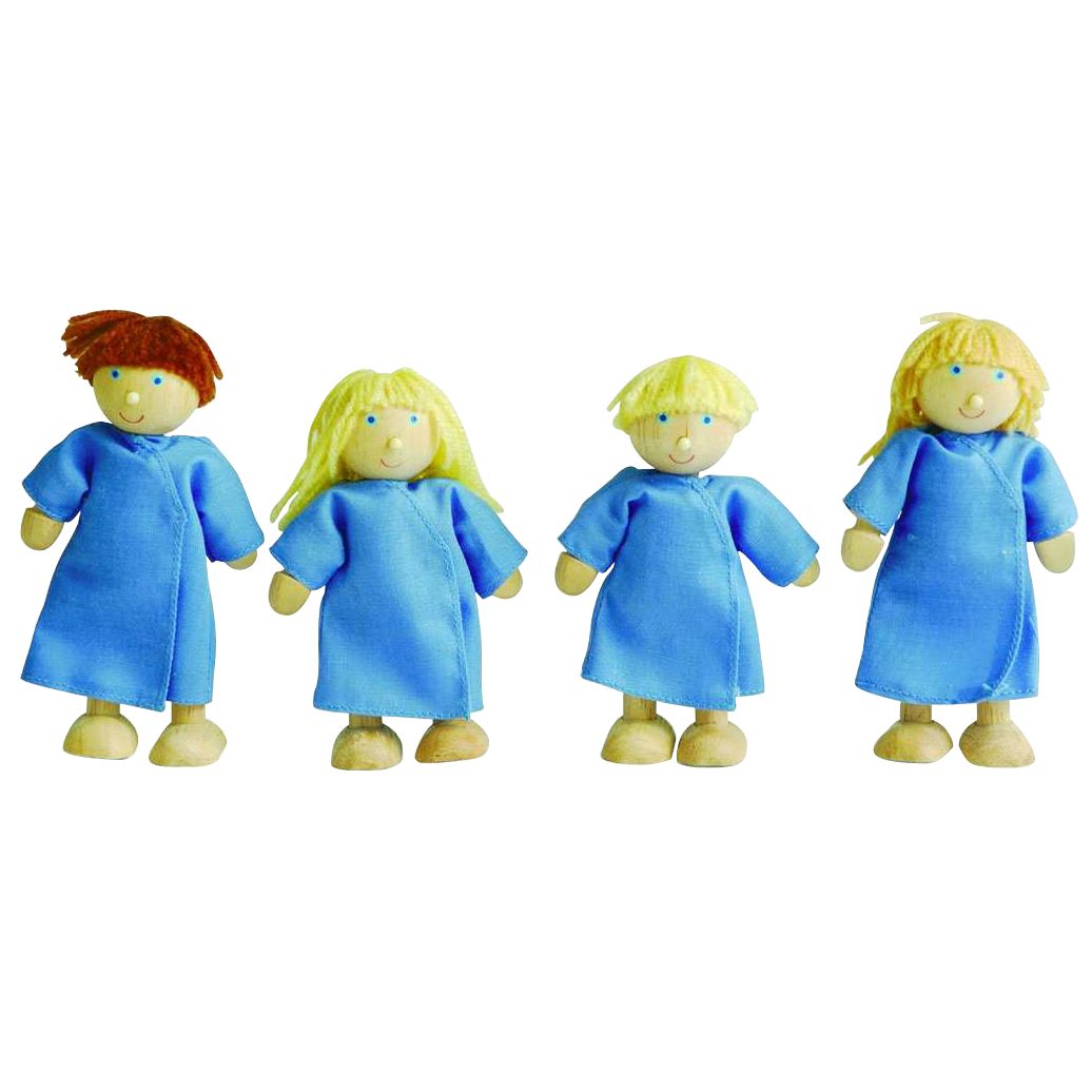 Pin Toys Adult and Child Patients, Wood, Set of 4