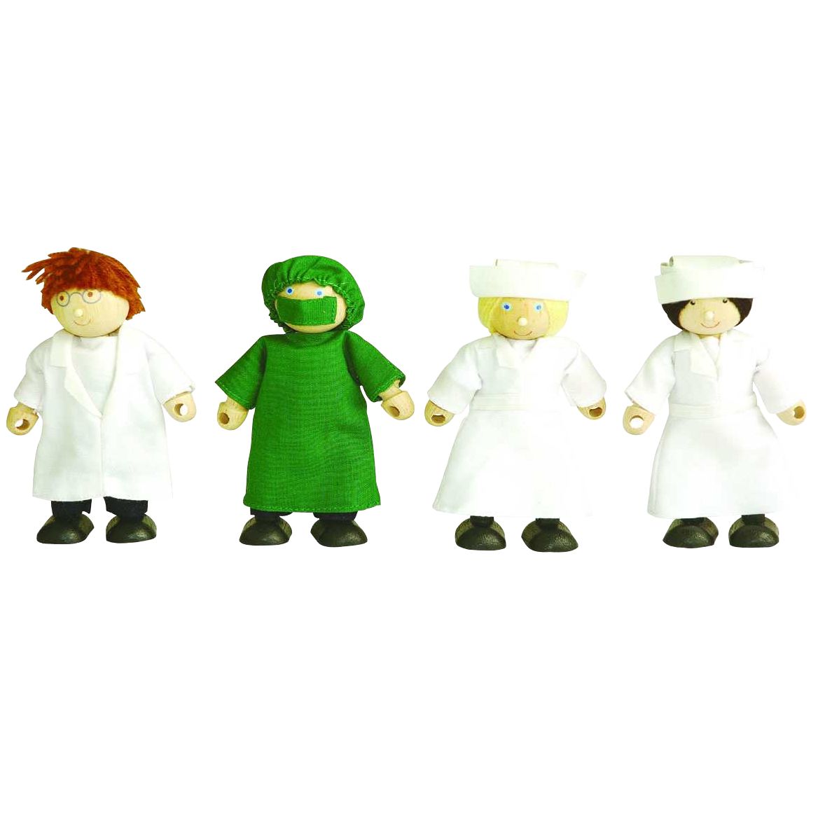 Pin Toys Medical Team, Wood, Set of 4