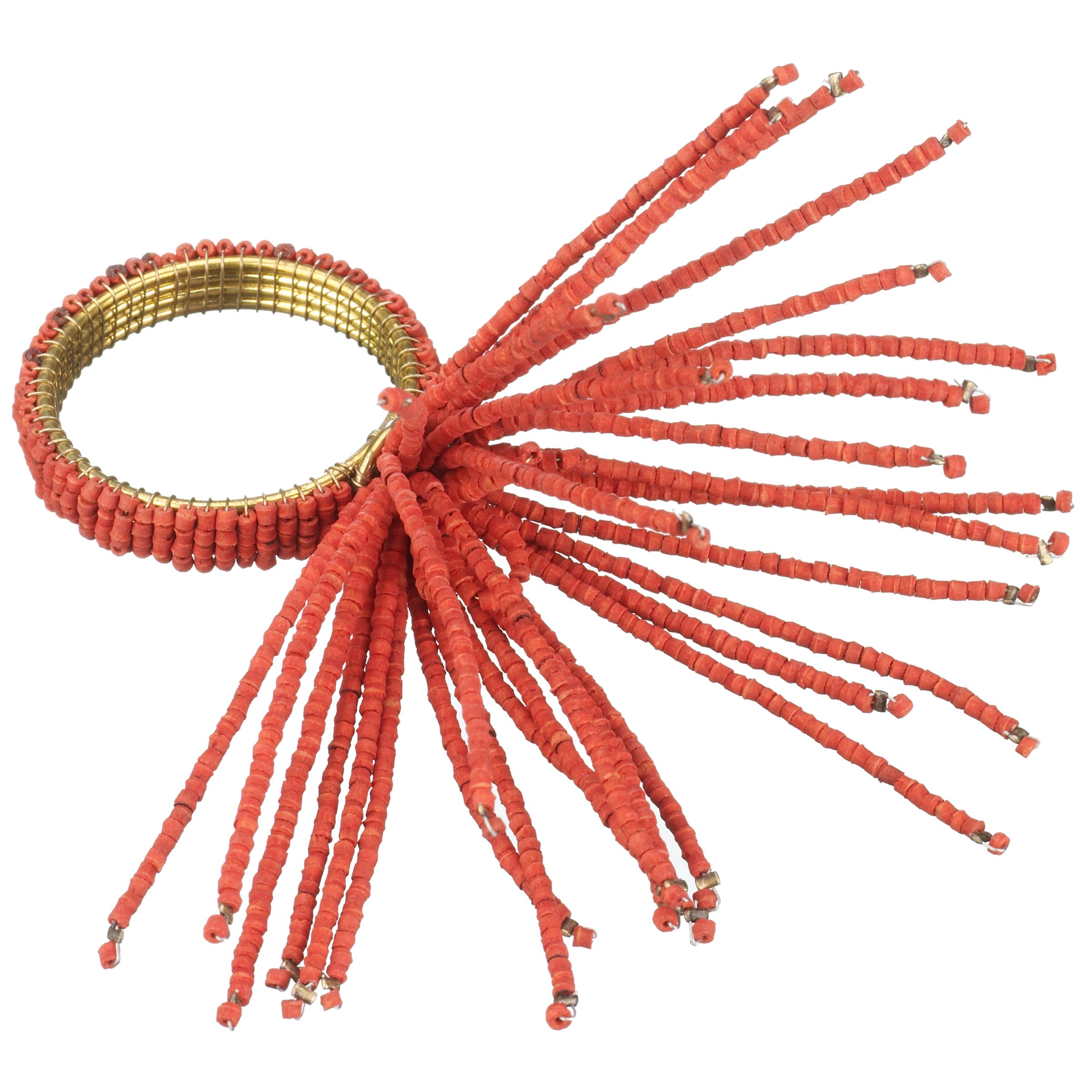 John Lewis Palm Napkin Ring Red