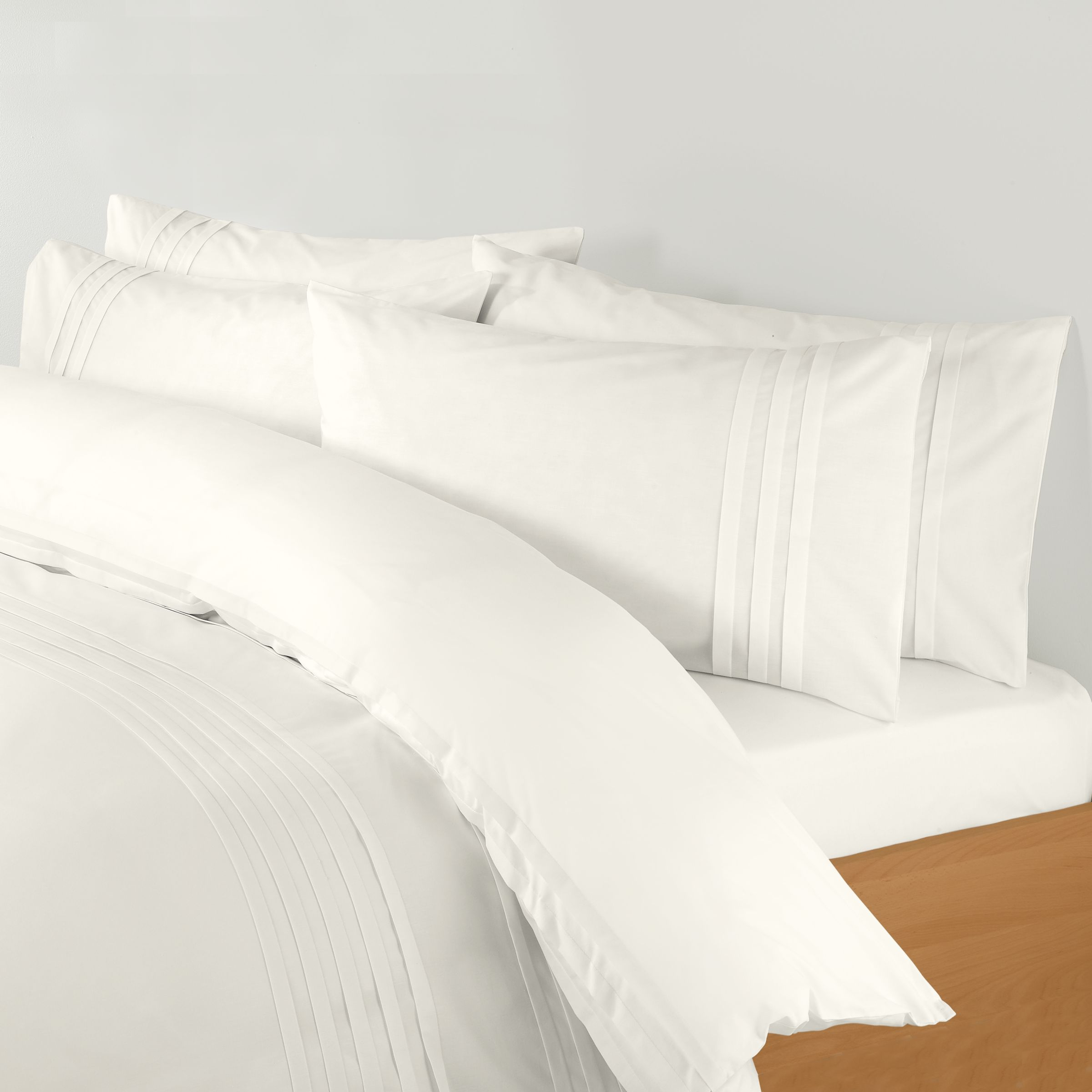 John Lewis Pintucks Standard Pillowcase, Oyster