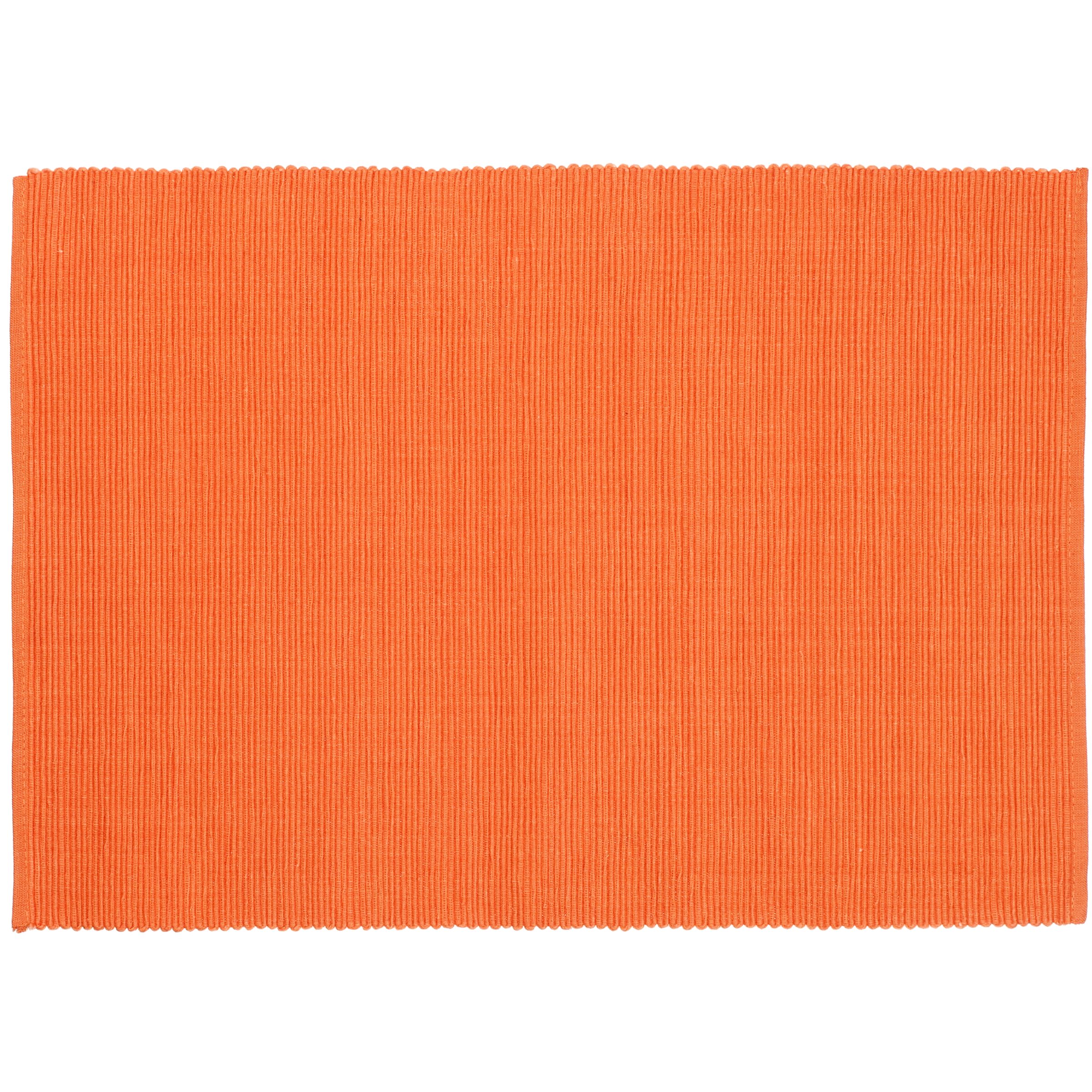 John Lewis Casa Plain Ribbed Placemat Mandarin