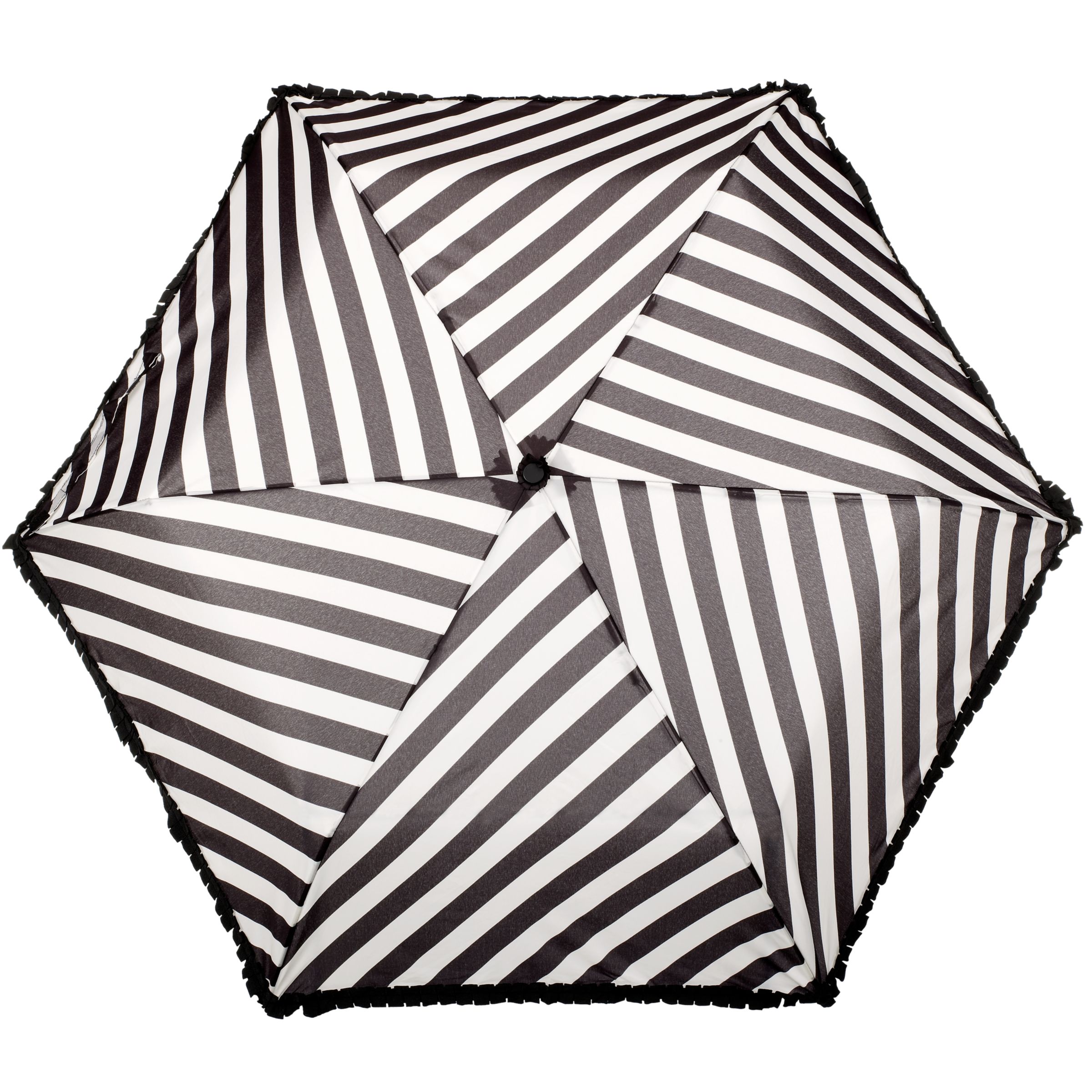 Lulu Guinness Diagonal Stripe Umbrella, Black/White
