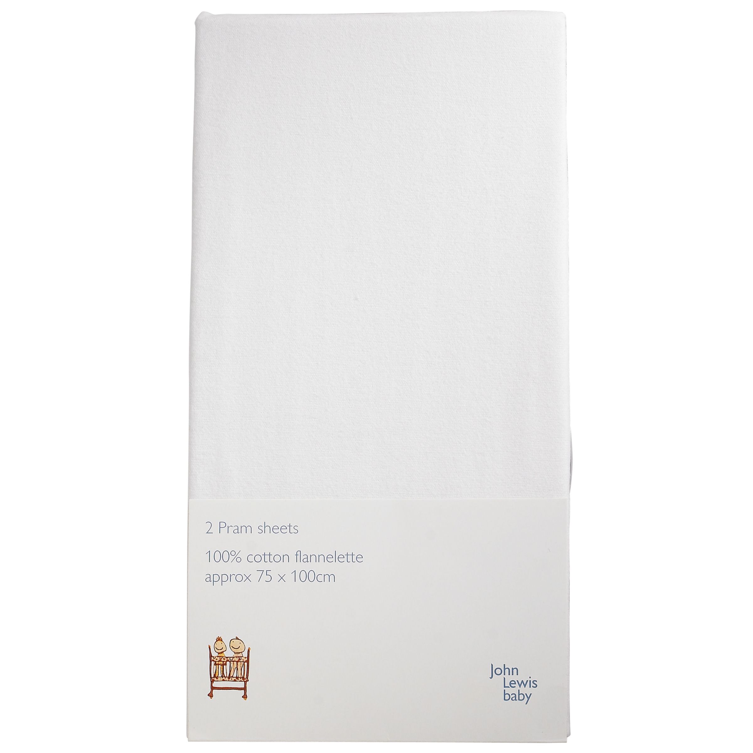 John Lewis Baby Flat Flannelette Pram Sheet,