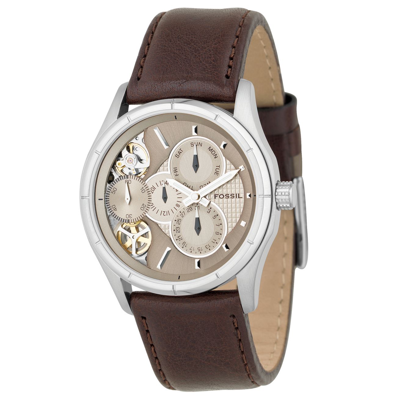 Fossil ME1020 Twist Gents Leather Watch Brown