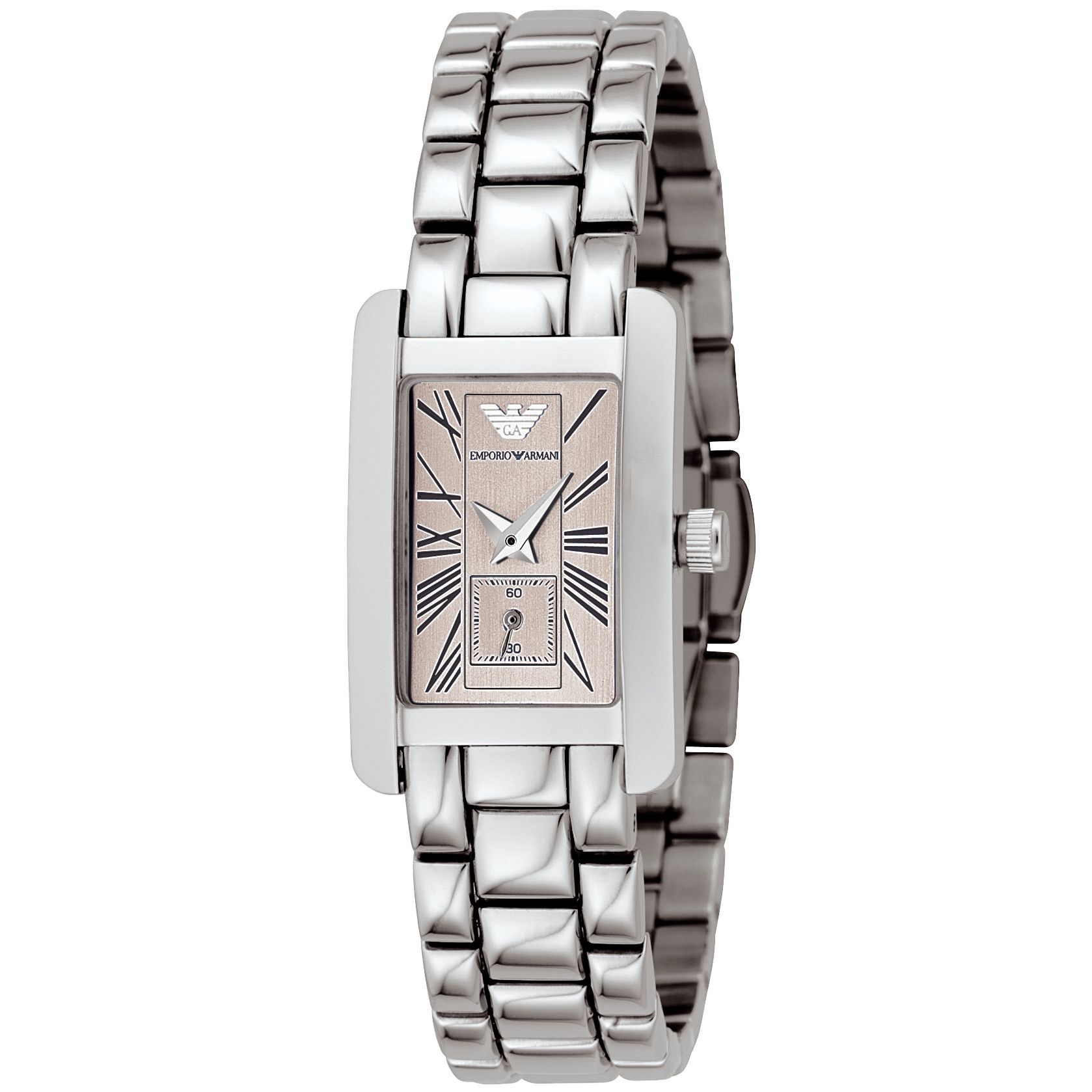 Emporio Armani AR0172 Women's Pink Champagne Dial Bracelet Watch at John Lewis
