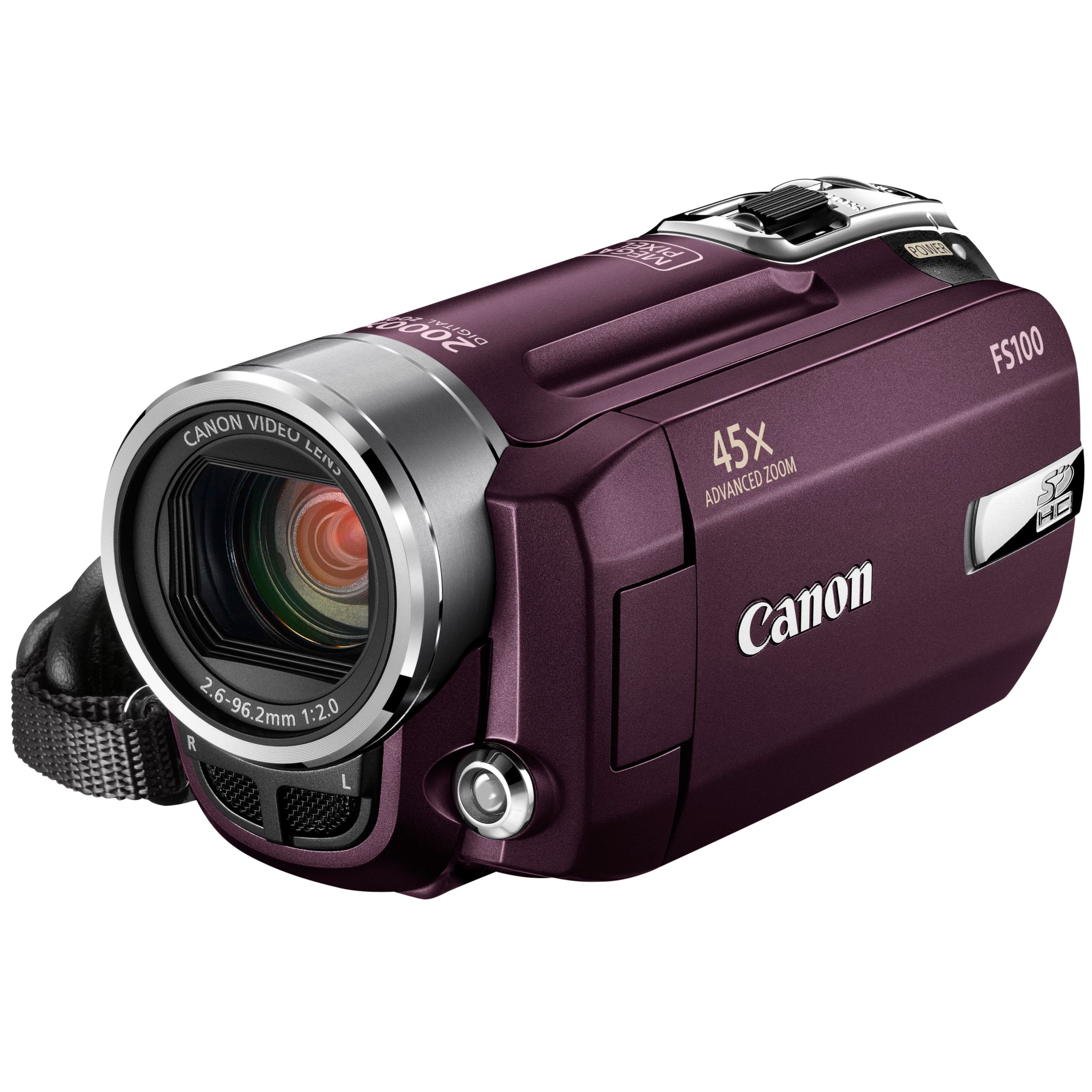 Canon FS100 SD Camcorder Wine with FREE 1GB Memory Card and Soft Case