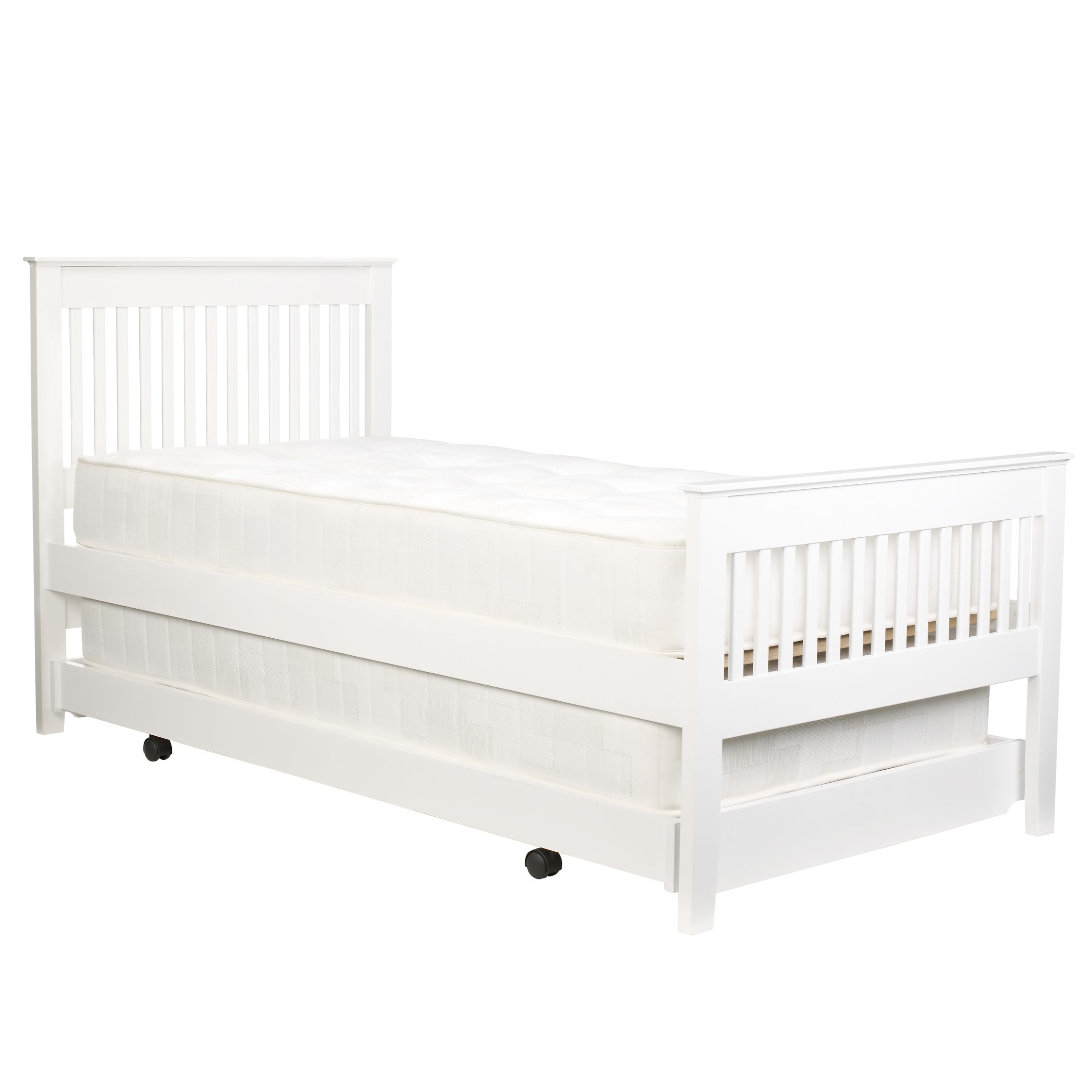 John Lewis Riley Guest Bed, White, Single