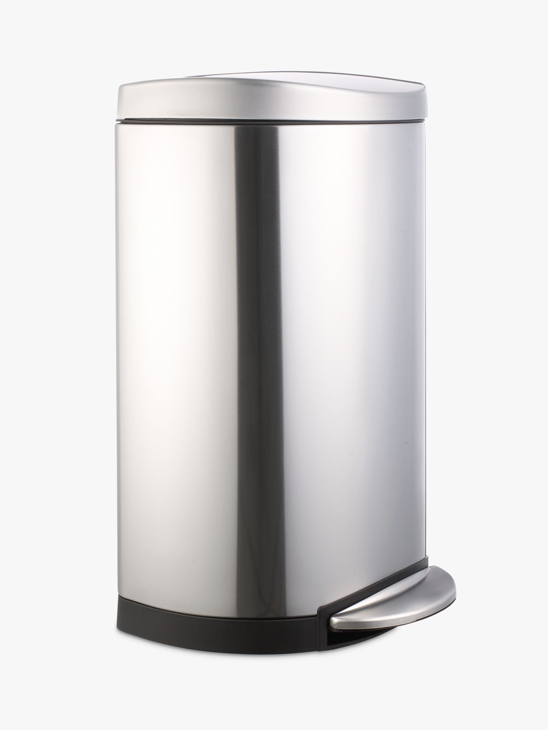 simplehuman Semi-Round Pedal Bin, Brushed Stainless Steel, 40L