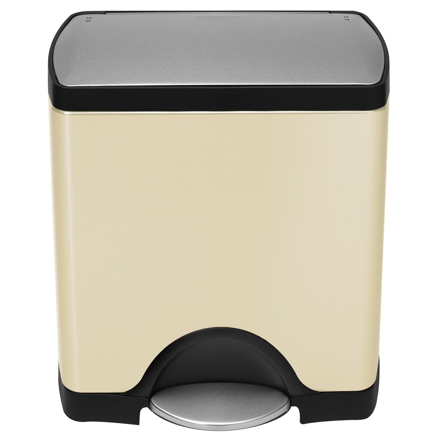 simplehuman Rectangular Pedal Bin, 25L, Almond
