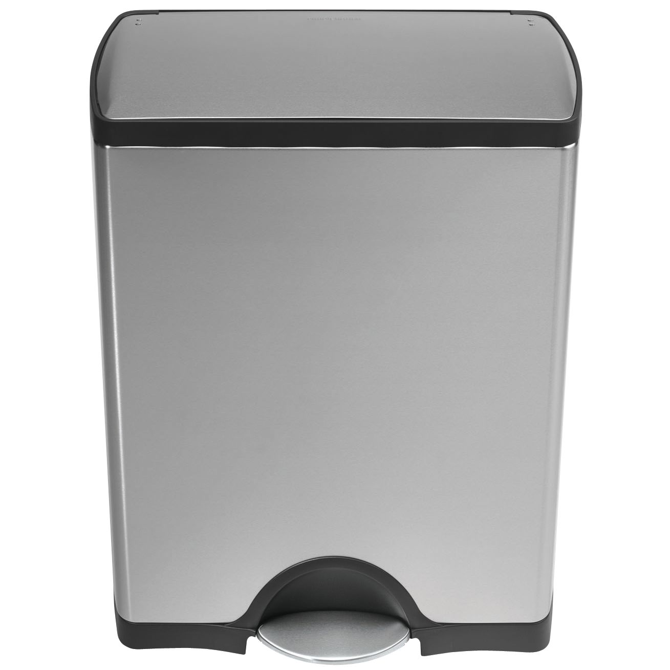 simplehuman Rectangular Pedal Bin, Brushed Steel, 50L