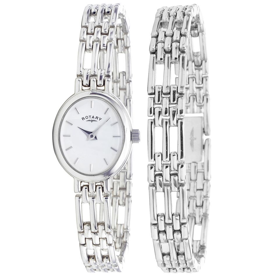 Rotary LB20061/BR/02 Ladies Bracelet Watch Set at John Lewis