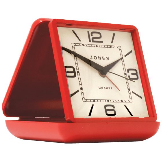 Amigo red retro foldaway alarm clock