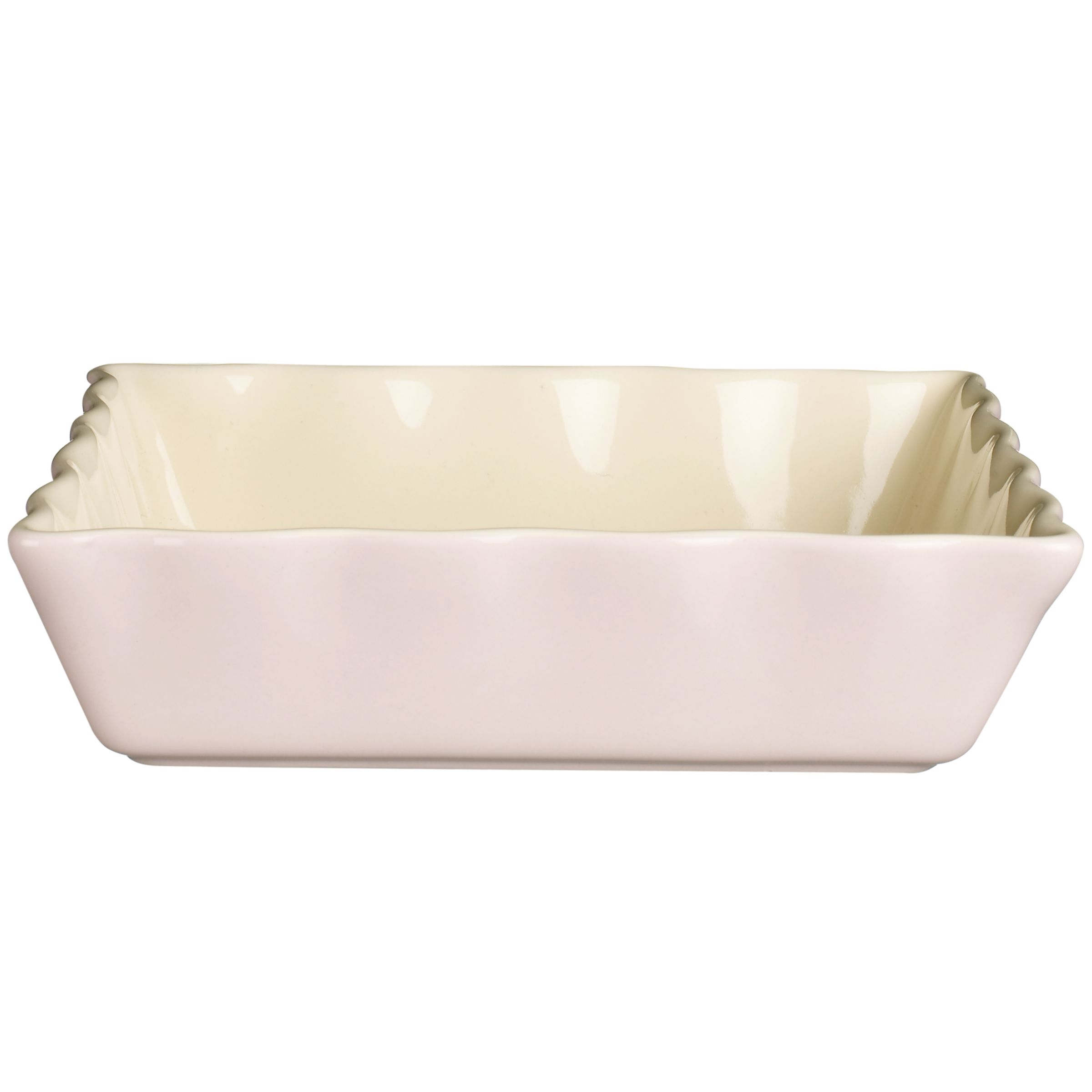 John Lewis John Fluted Square Baking Dish, Pink