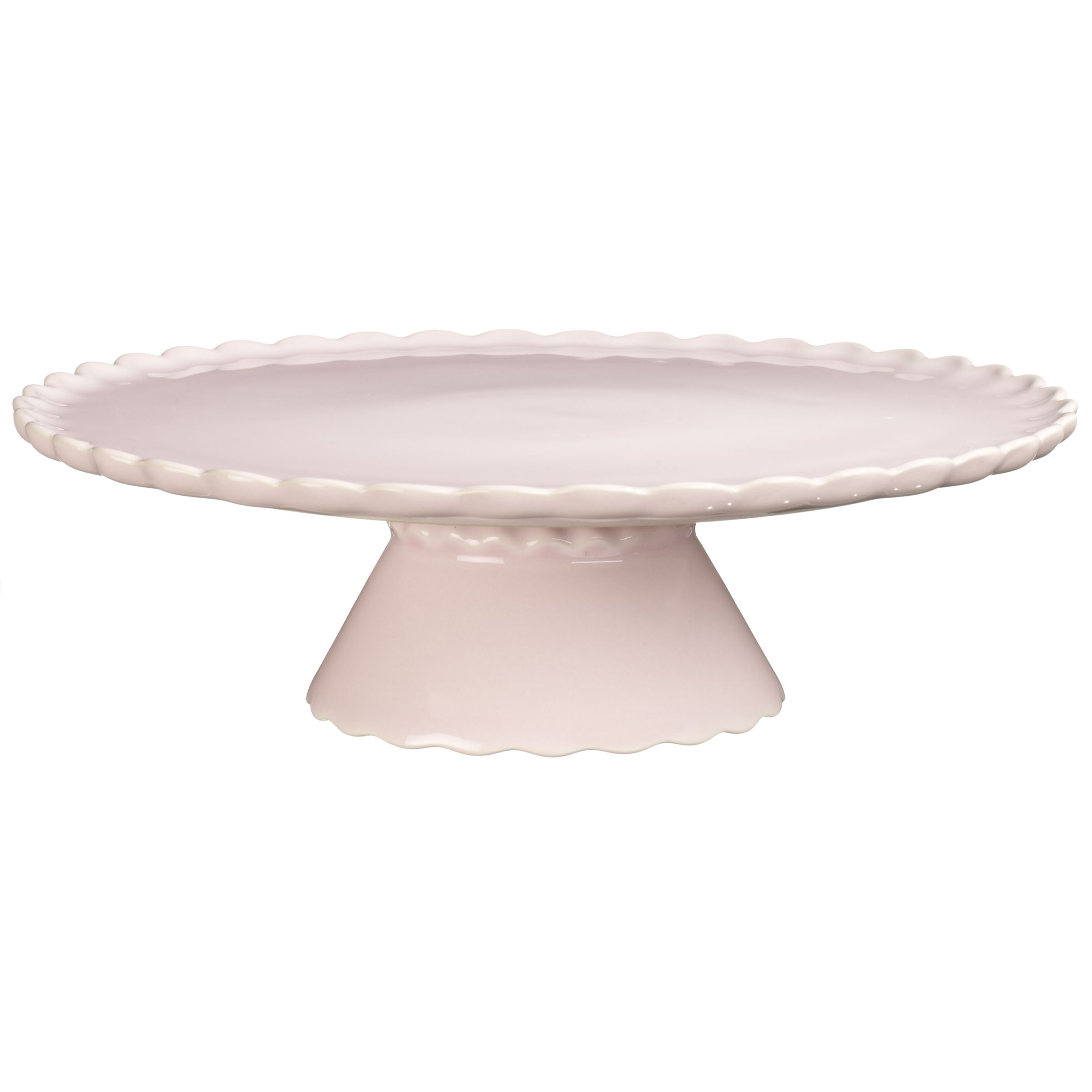 John Lewis Fluted Cake Stand, Pink