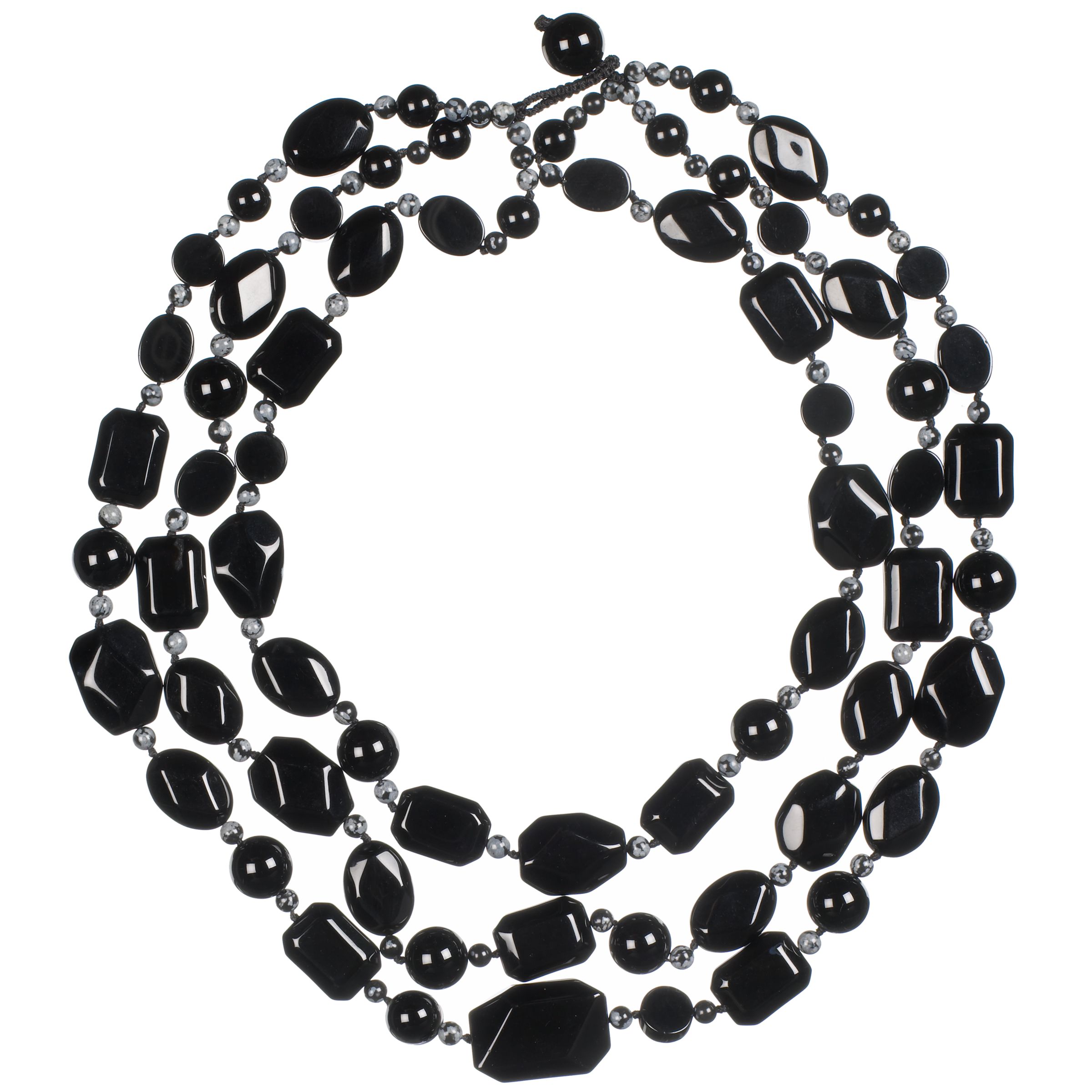 Lola Rose 3 Strand Necklace Black