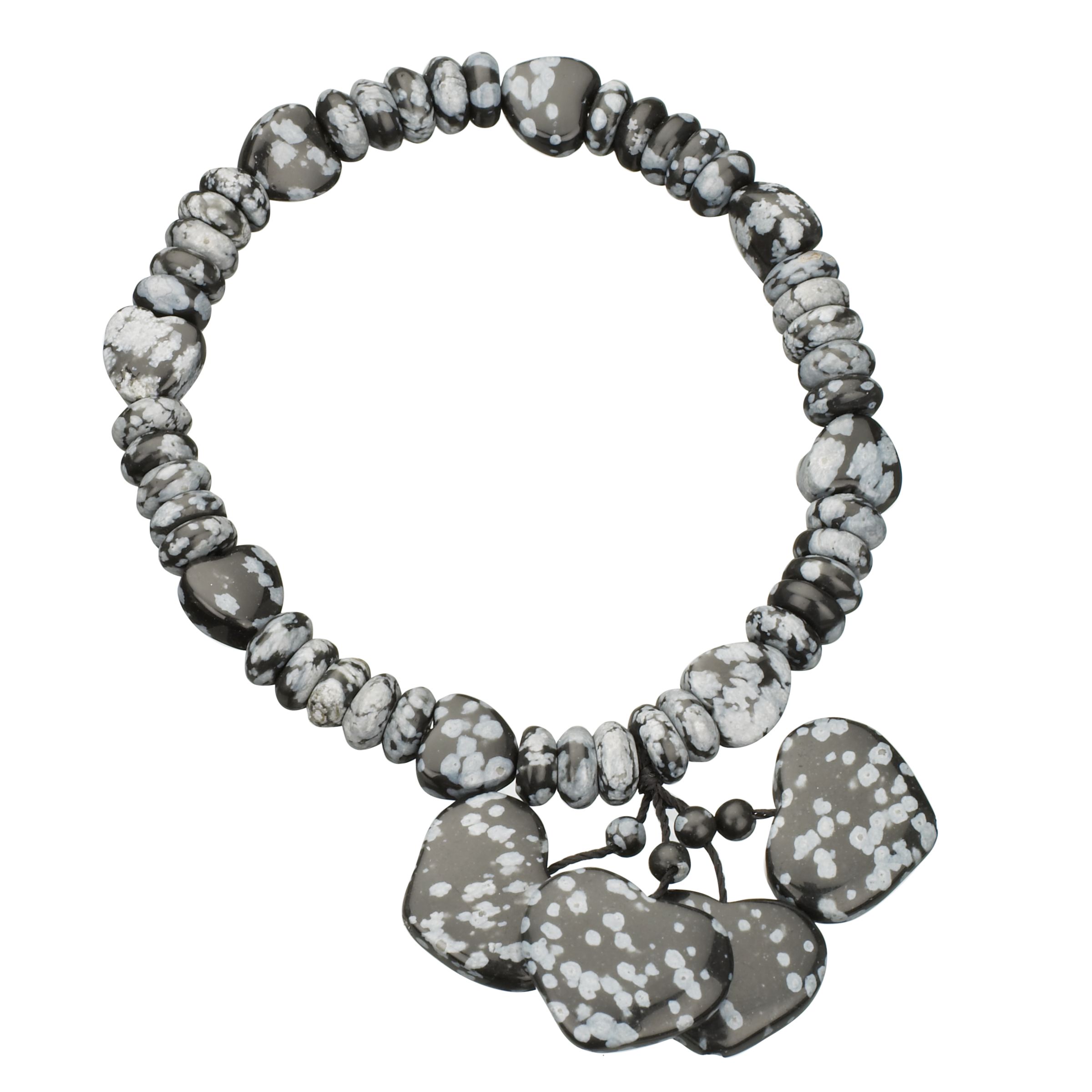 Lola Rose Snowflake Obsidian Heart Cluster Bracelet
