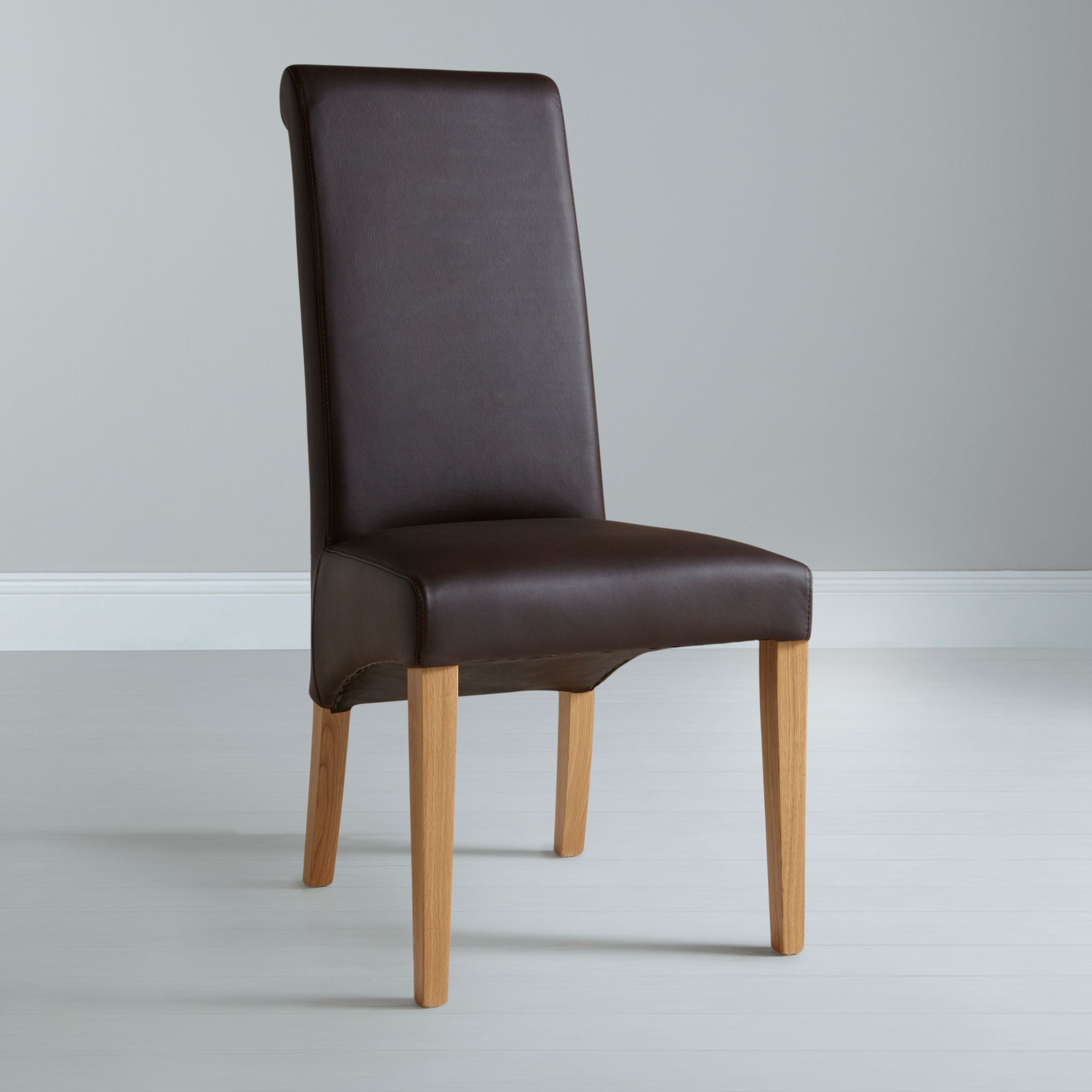 John Lewis Patricia Leather Dining Chair, Brown