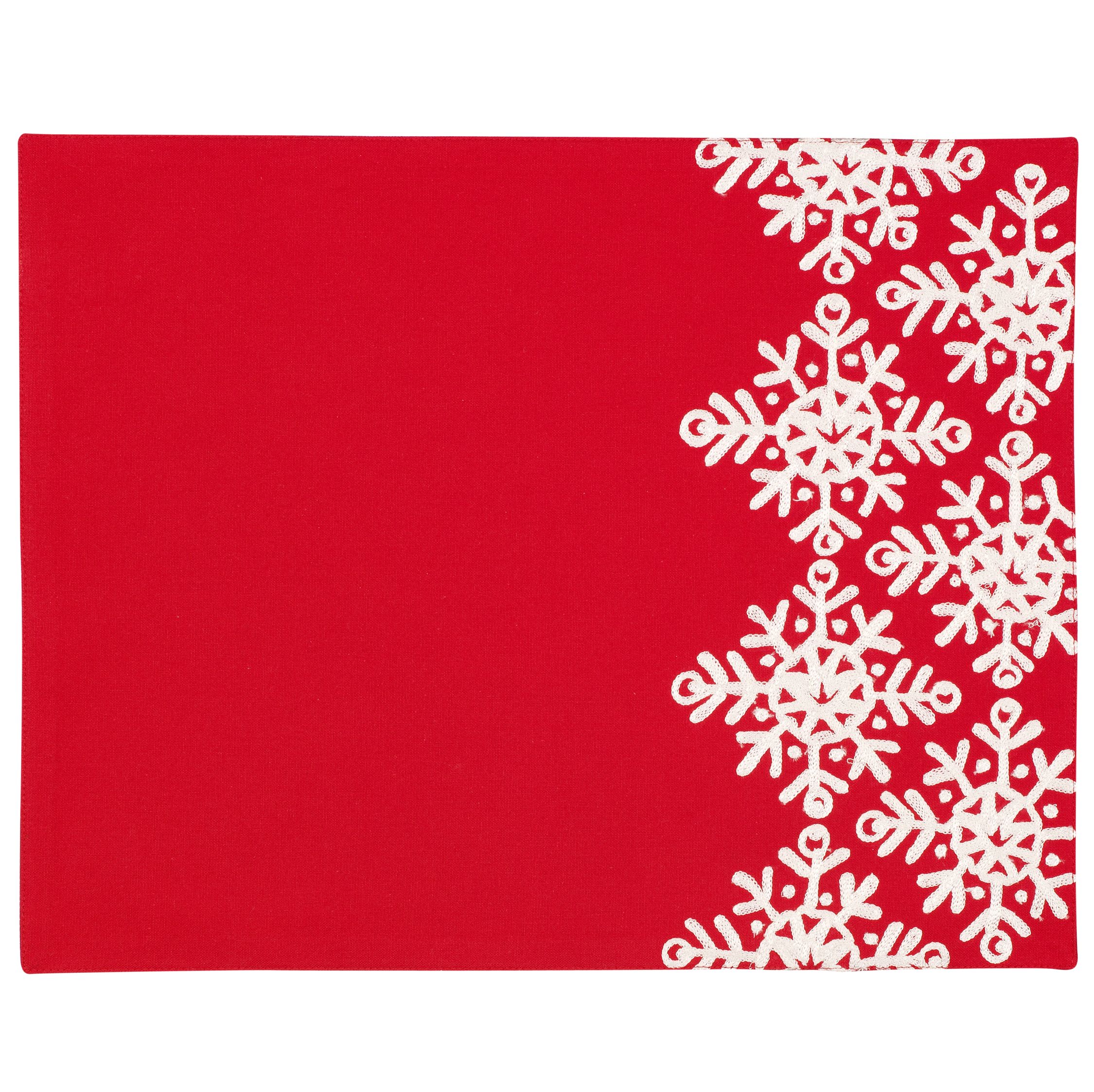 John Lewis Snowflake Placemat Red