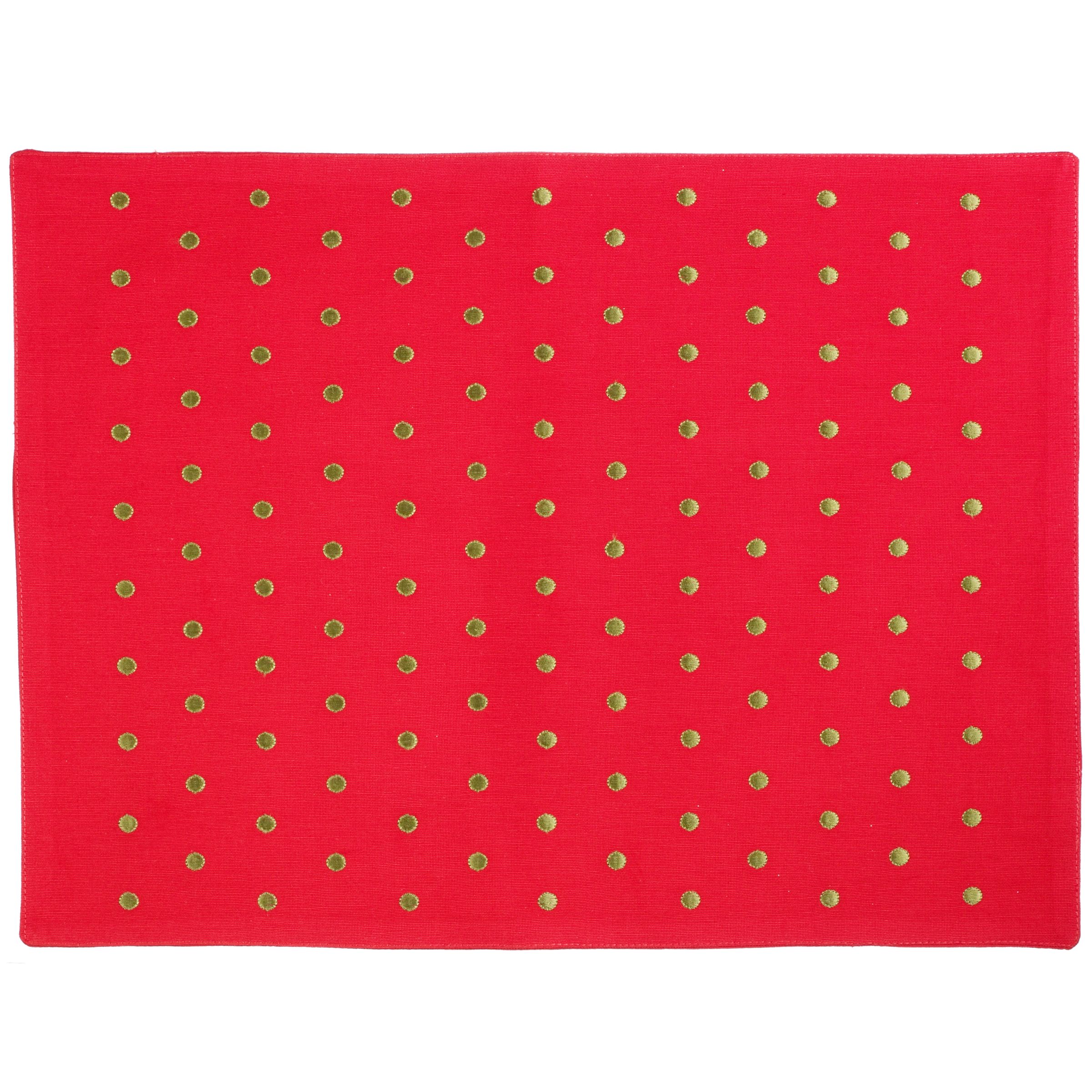 John Lewis Dots Placemat Red Green