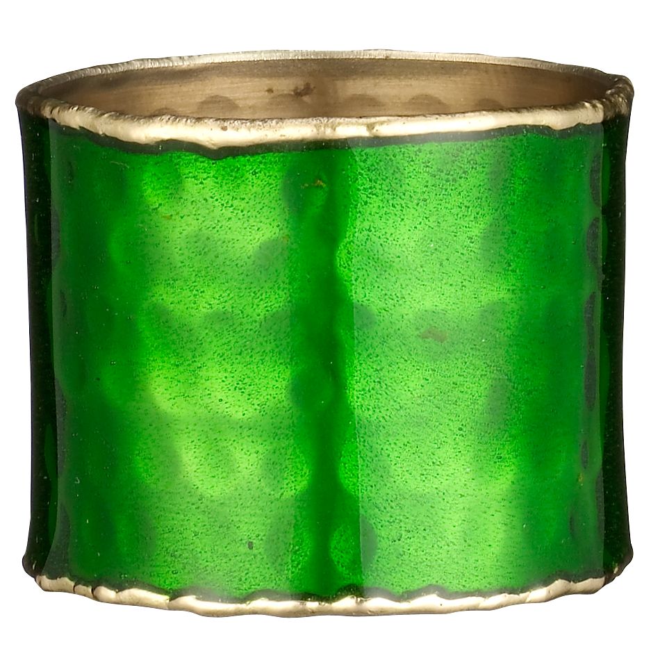 Hammered Napkin Ring, Green