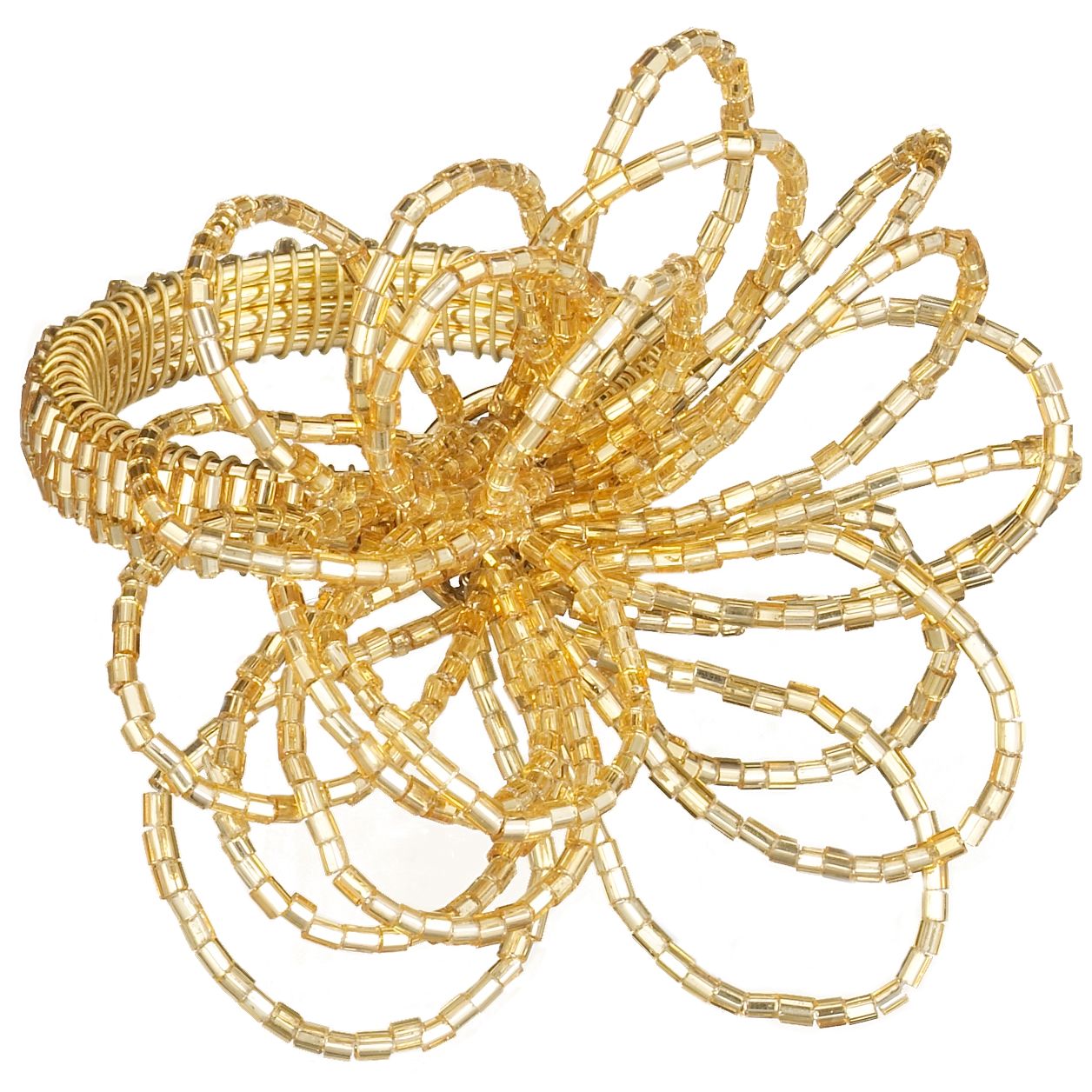 Beaded Loop Napkin Ring, Gold