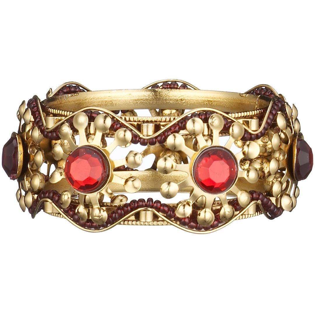 Beaded Jewel Napkin Ring Red