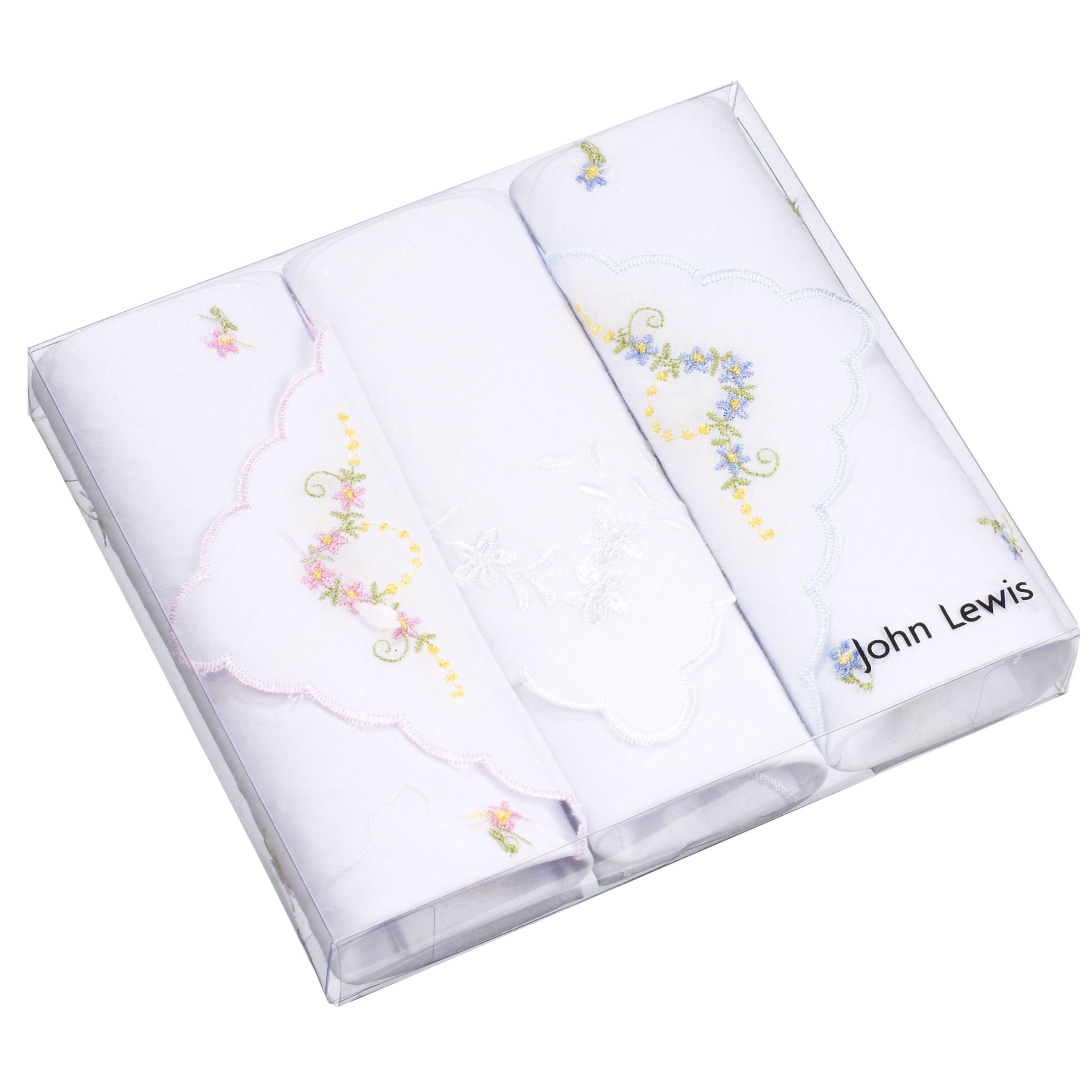 John Lewis Hankies Set of 3 WhiteYellow