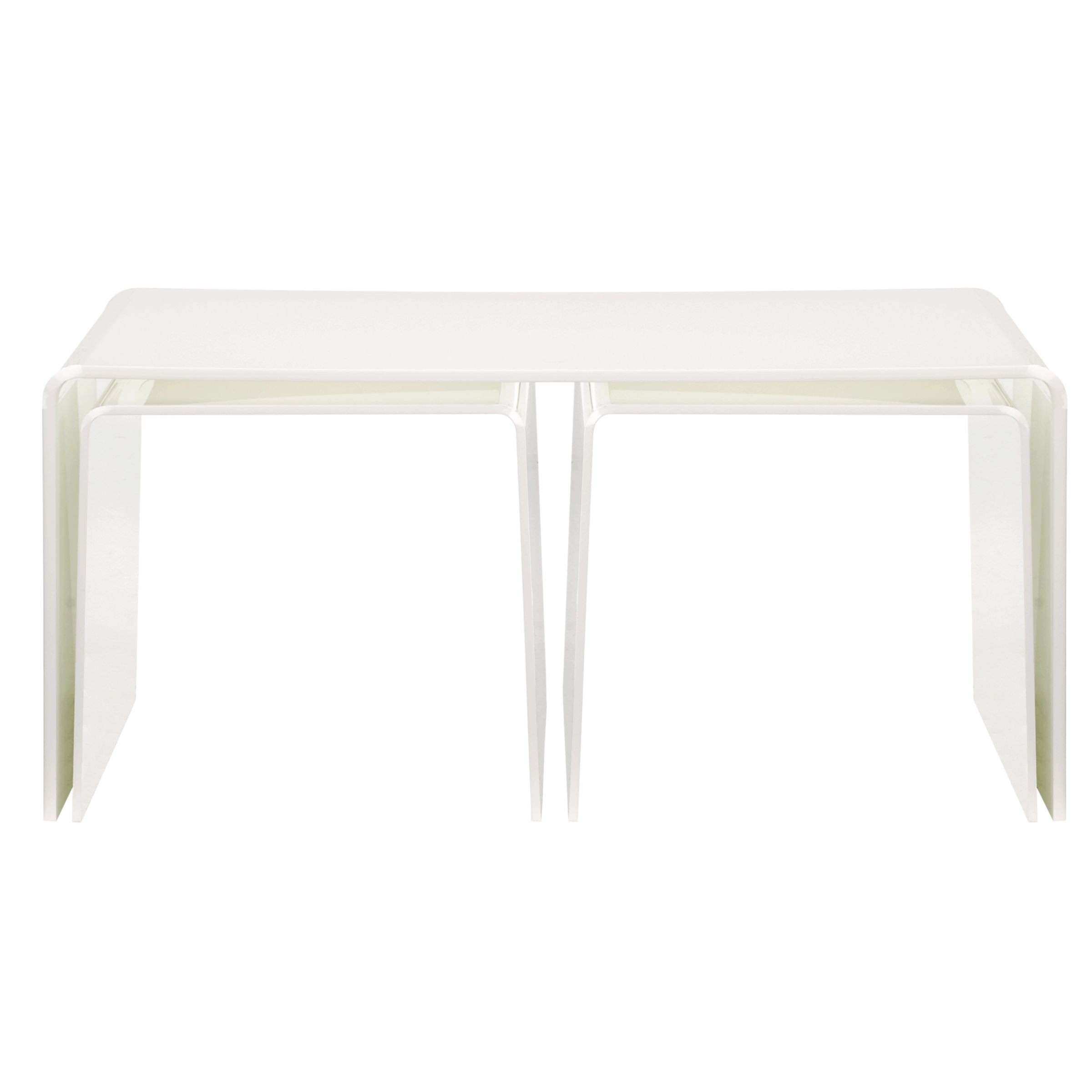 John Lewis Ice Tables, White, Set of 2