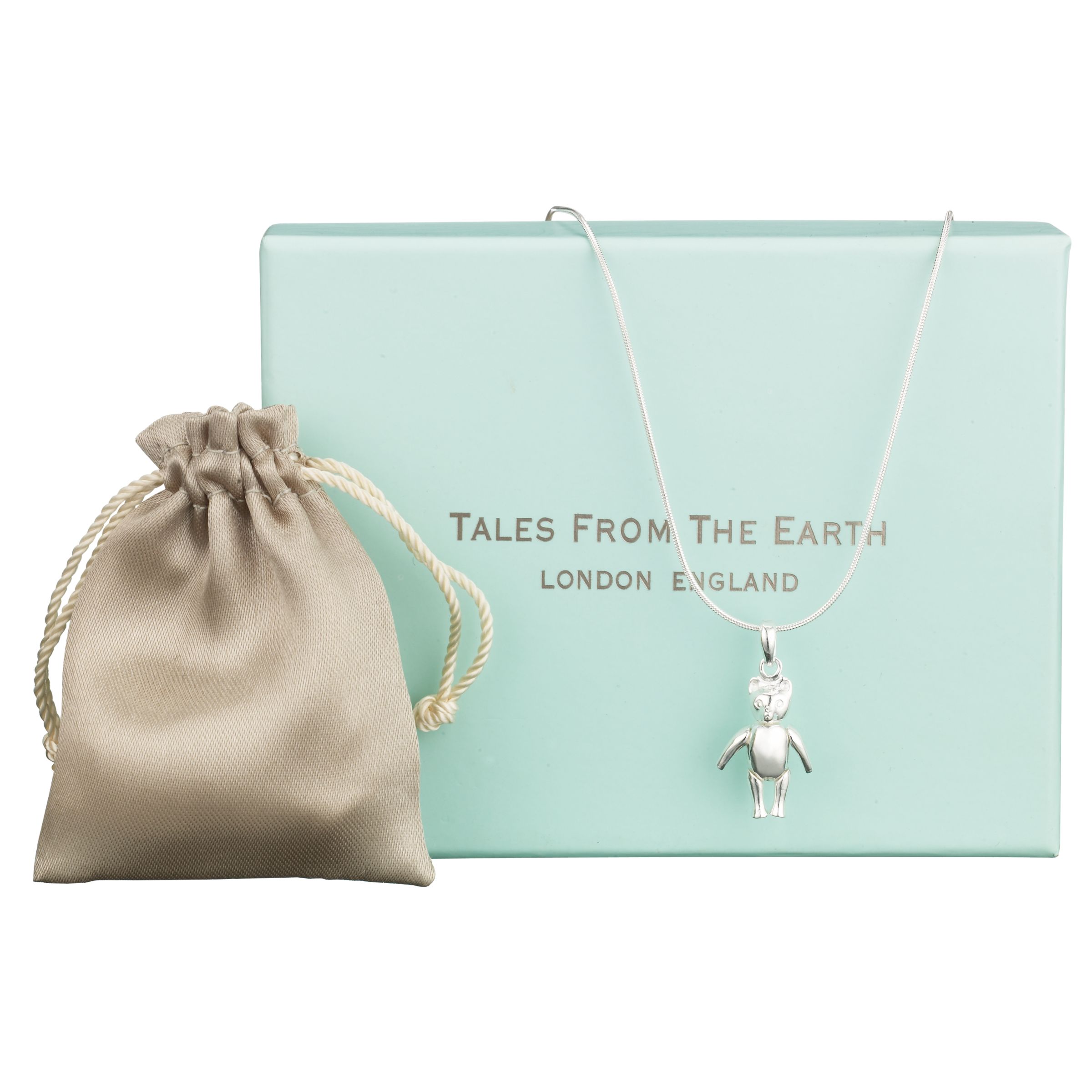 Tales From Earth Silver Teddy Necklace