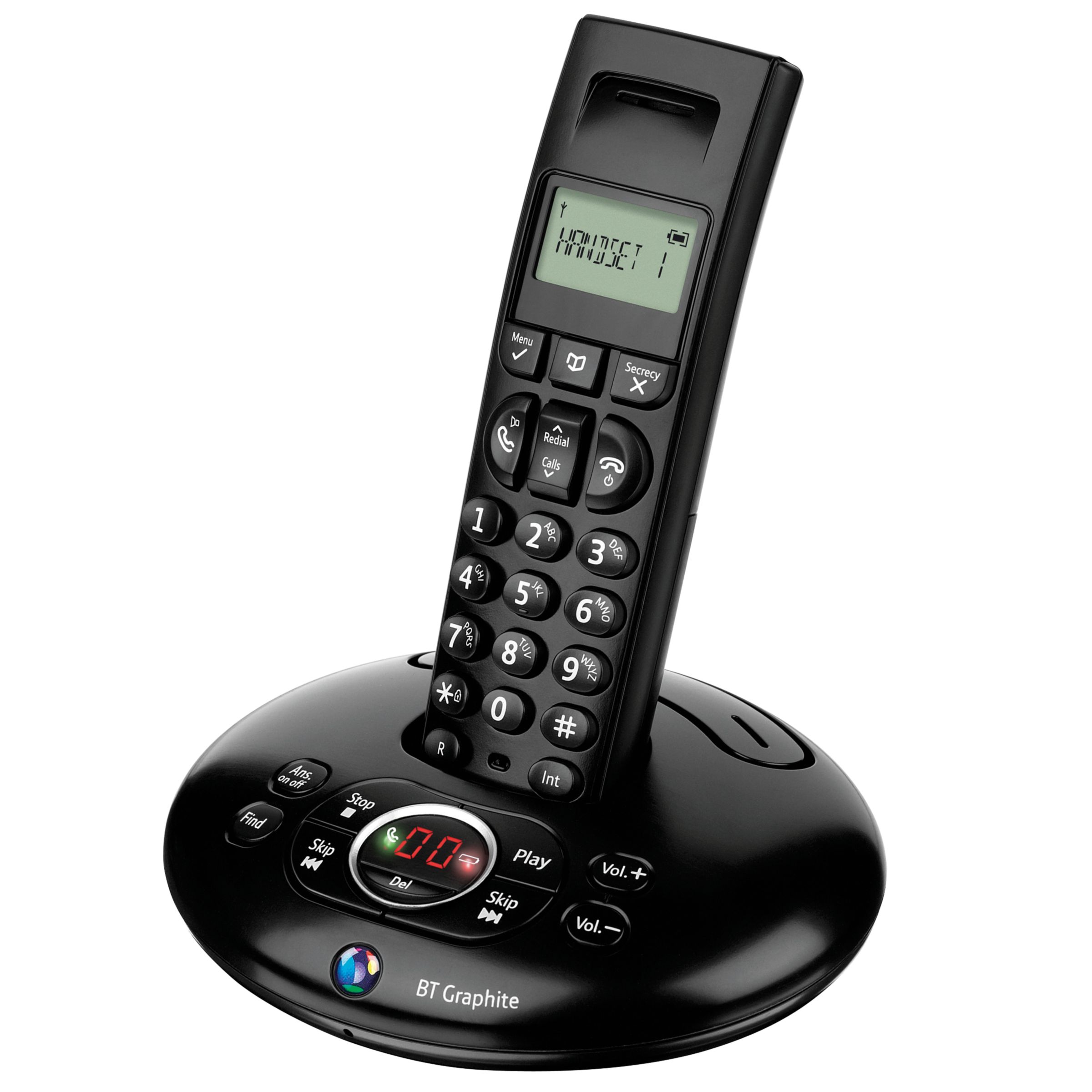 BT Graphite 1500 Digital Telephone and Answering Machine Single DECT
