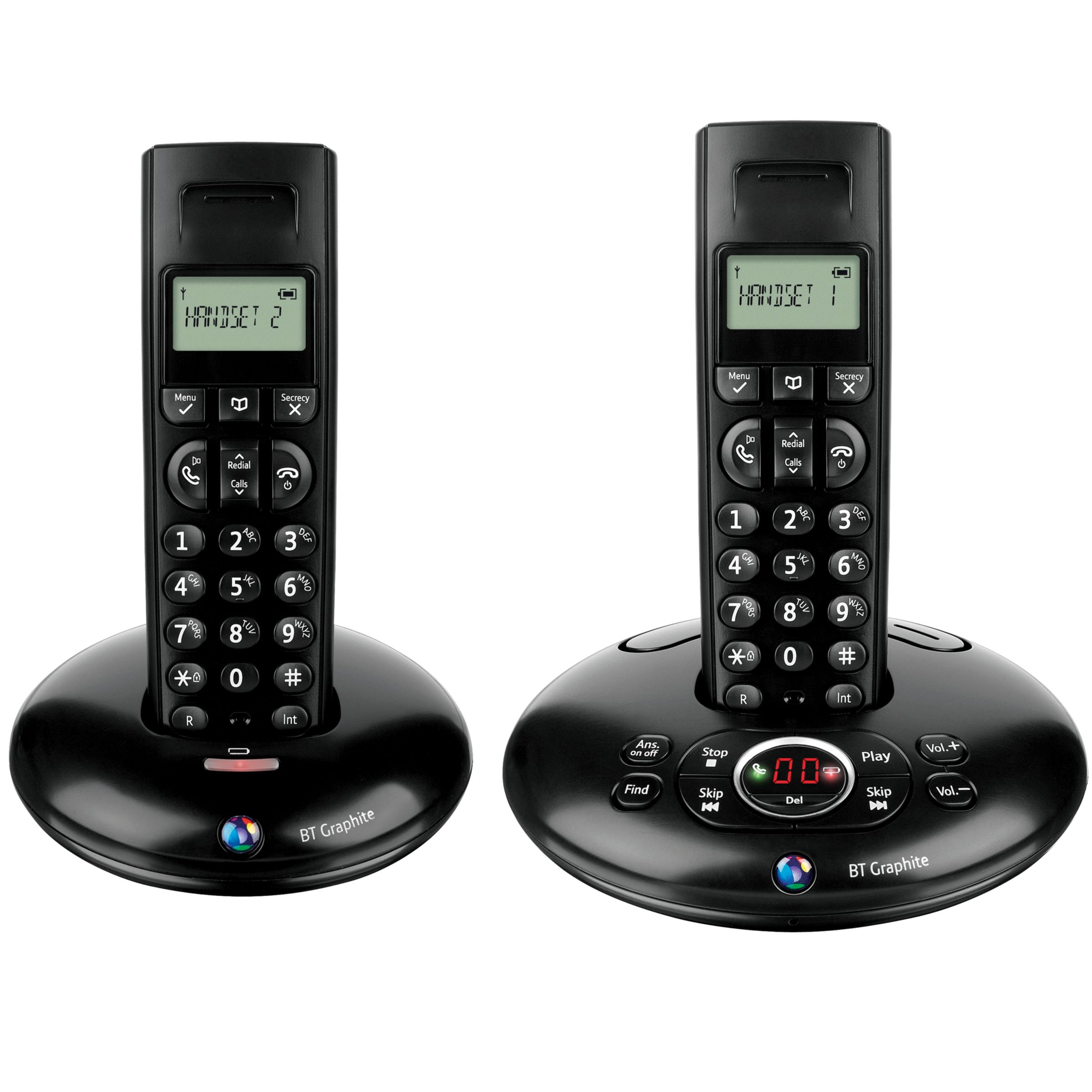 BT Graphite 1500 Digital Telephone and Answering Machine Twin DECT