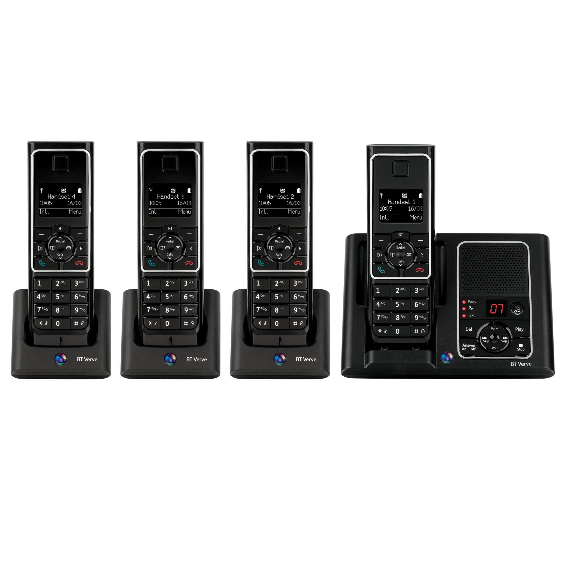 BT Verve 450 Digital Telephone and Answering Machine Quad DECT