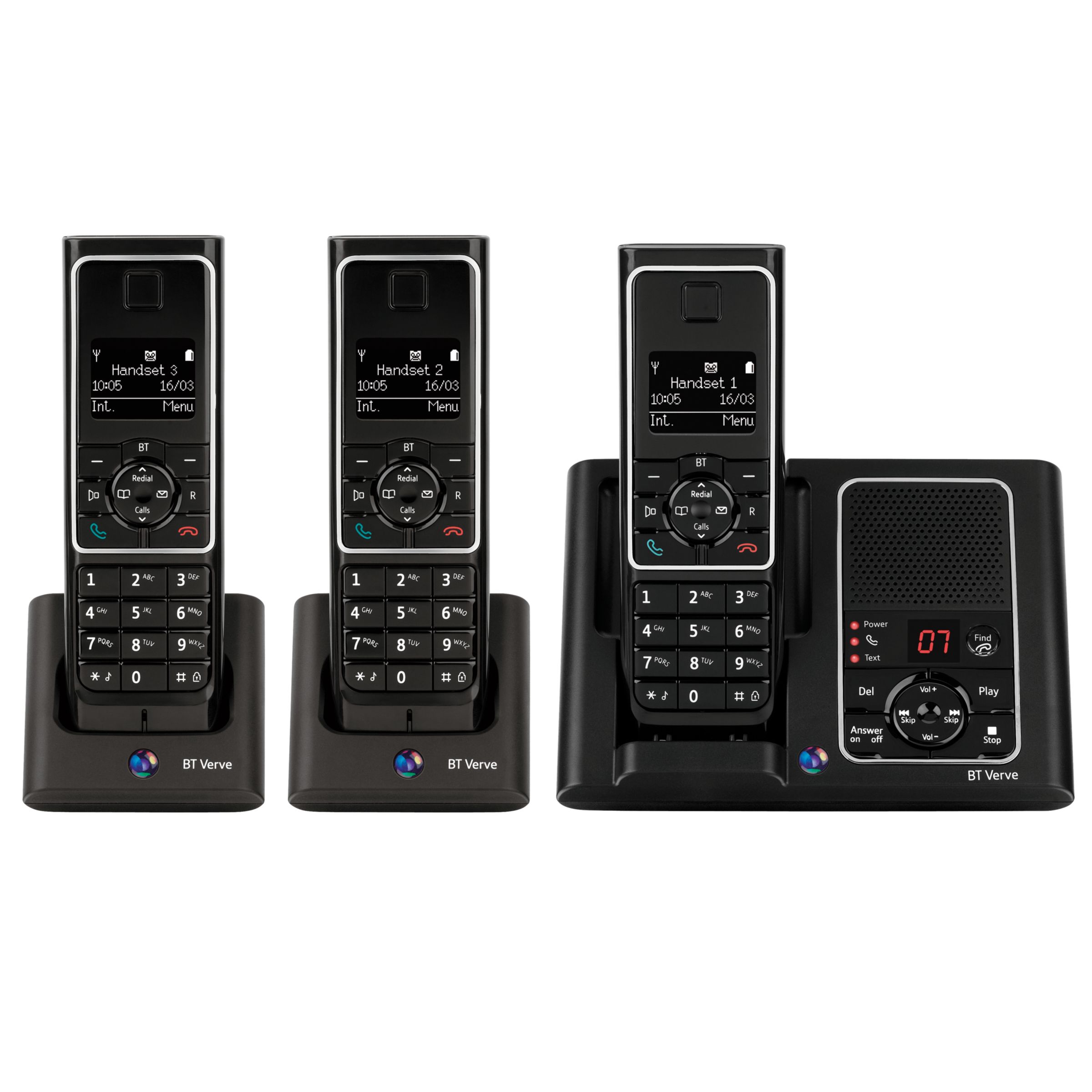 BT Verve 450 Digital Telephone and Answering Machine Trio DECT