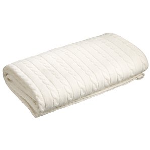 John Lewis Cableknit Blanket, Cream