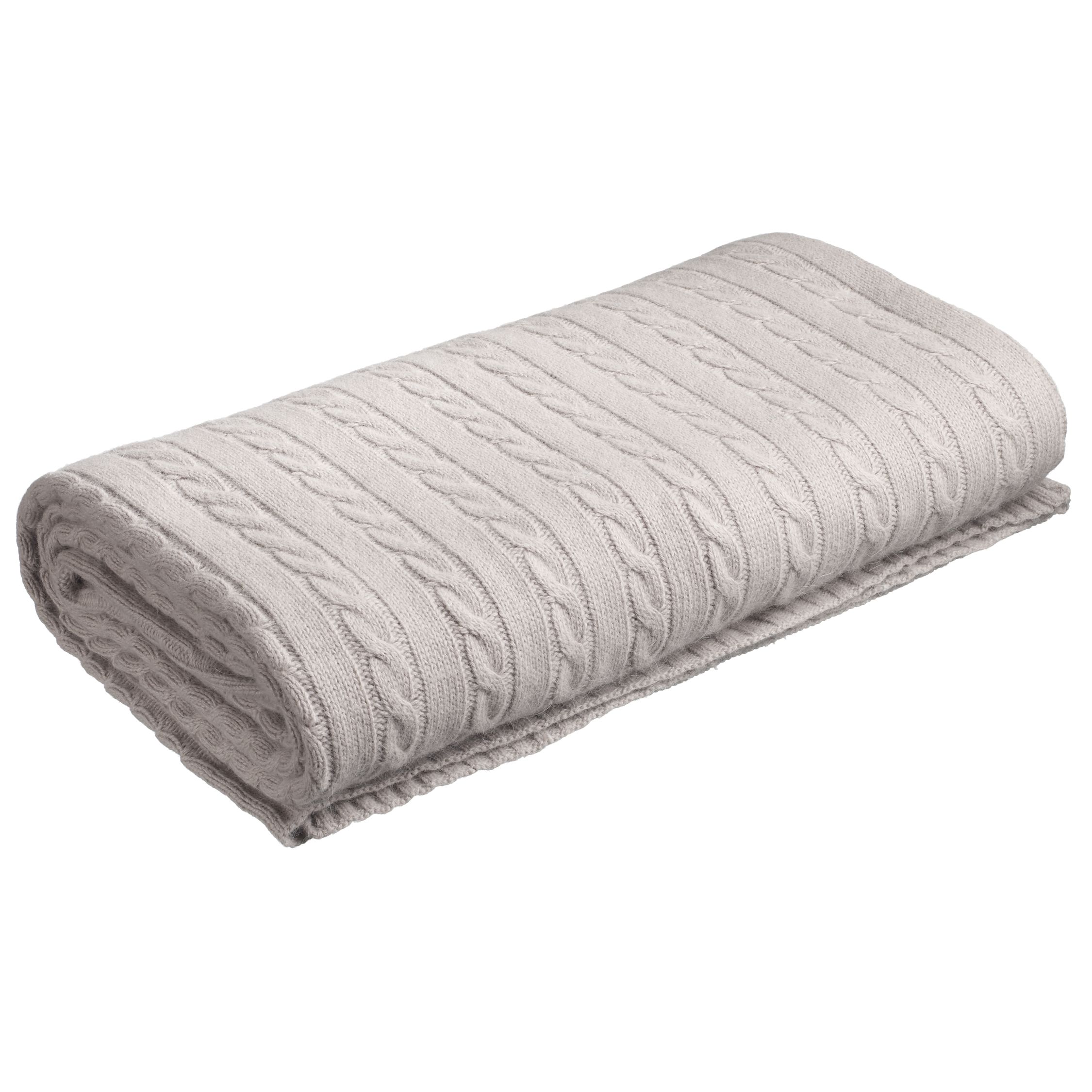 John Lewis Cableknit Blanket, Grey