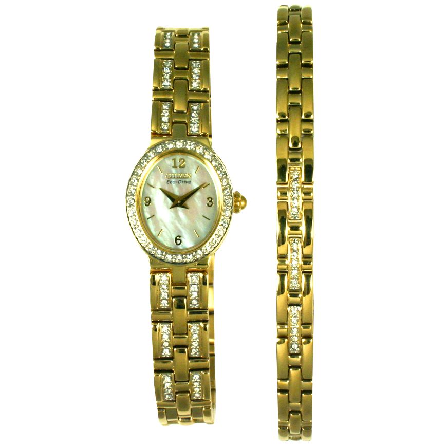 Citizen EW9372-61D Eco-drive Women's Watch and Bracelet Set at John Lewis