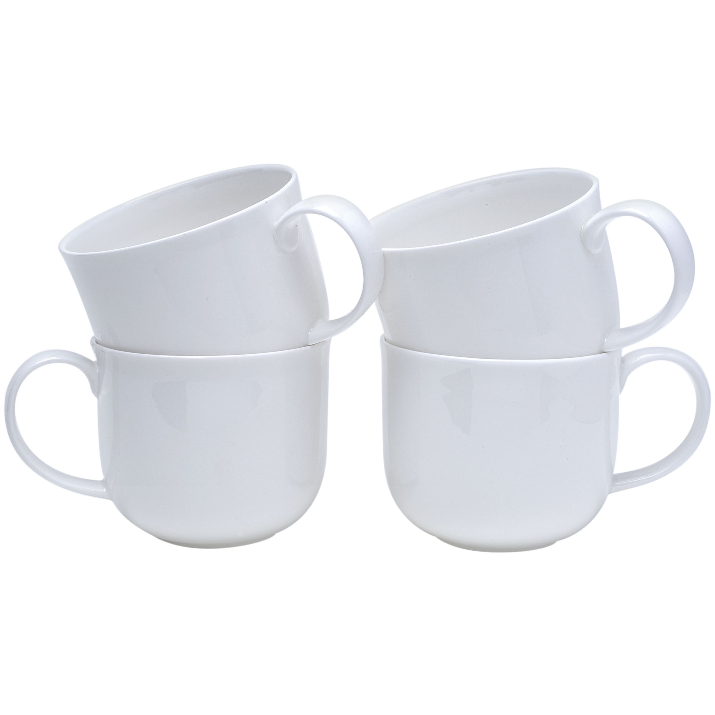 John Lewis White Bone China Mugs Set of 4