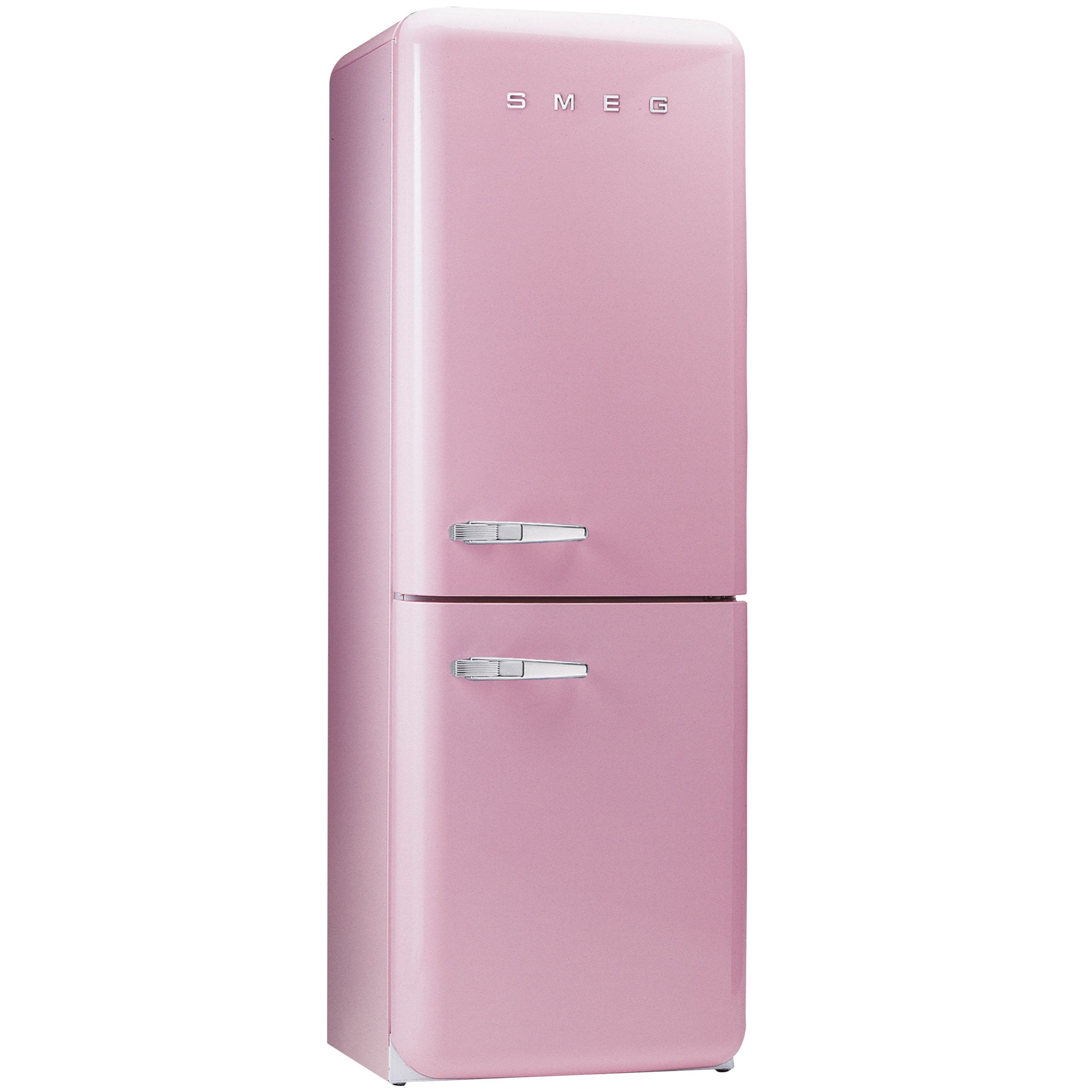 Smeg FAB32QRO Retro Fridge Freezer, Right Hand Side Hinges, Pink at John Lewis