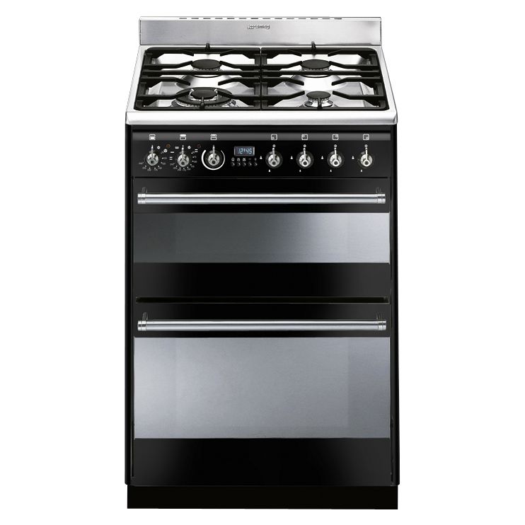 Smeg SUK62MBL5 Dual Fuel Cooker, Black at John Lewis