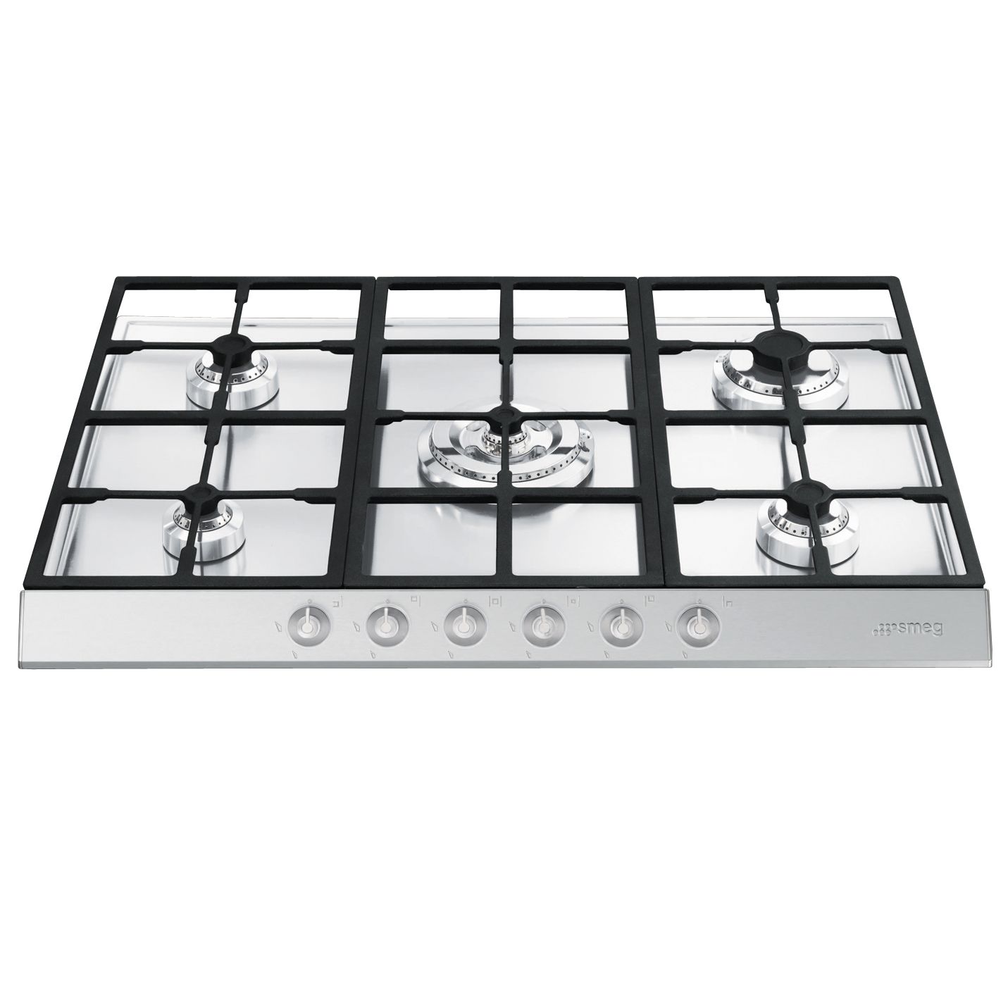 Smeg PTS726-5 Gas Hob, Stainless Steel at John Lewis