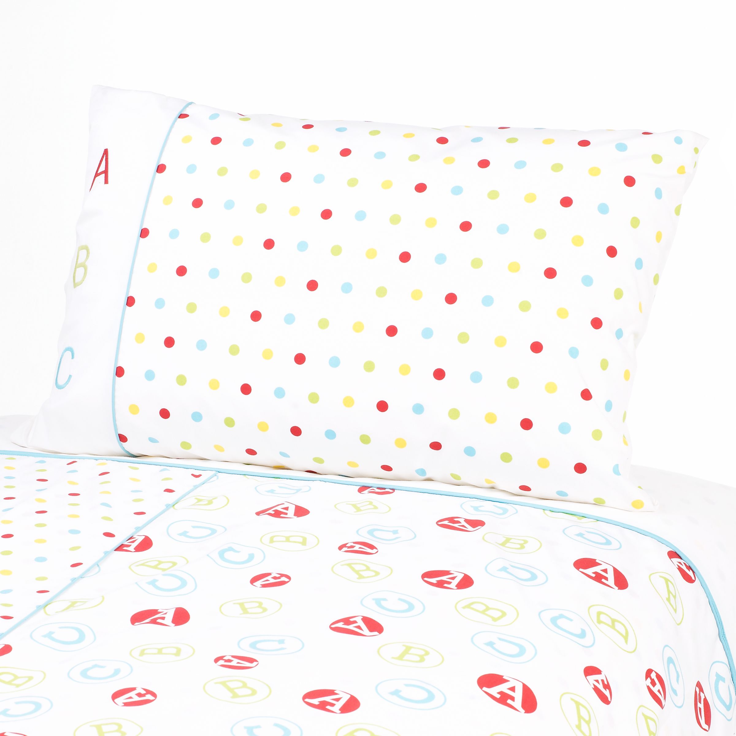 John Lewis Alphabet Single Duvet and Pillowcase Set, Multi �8