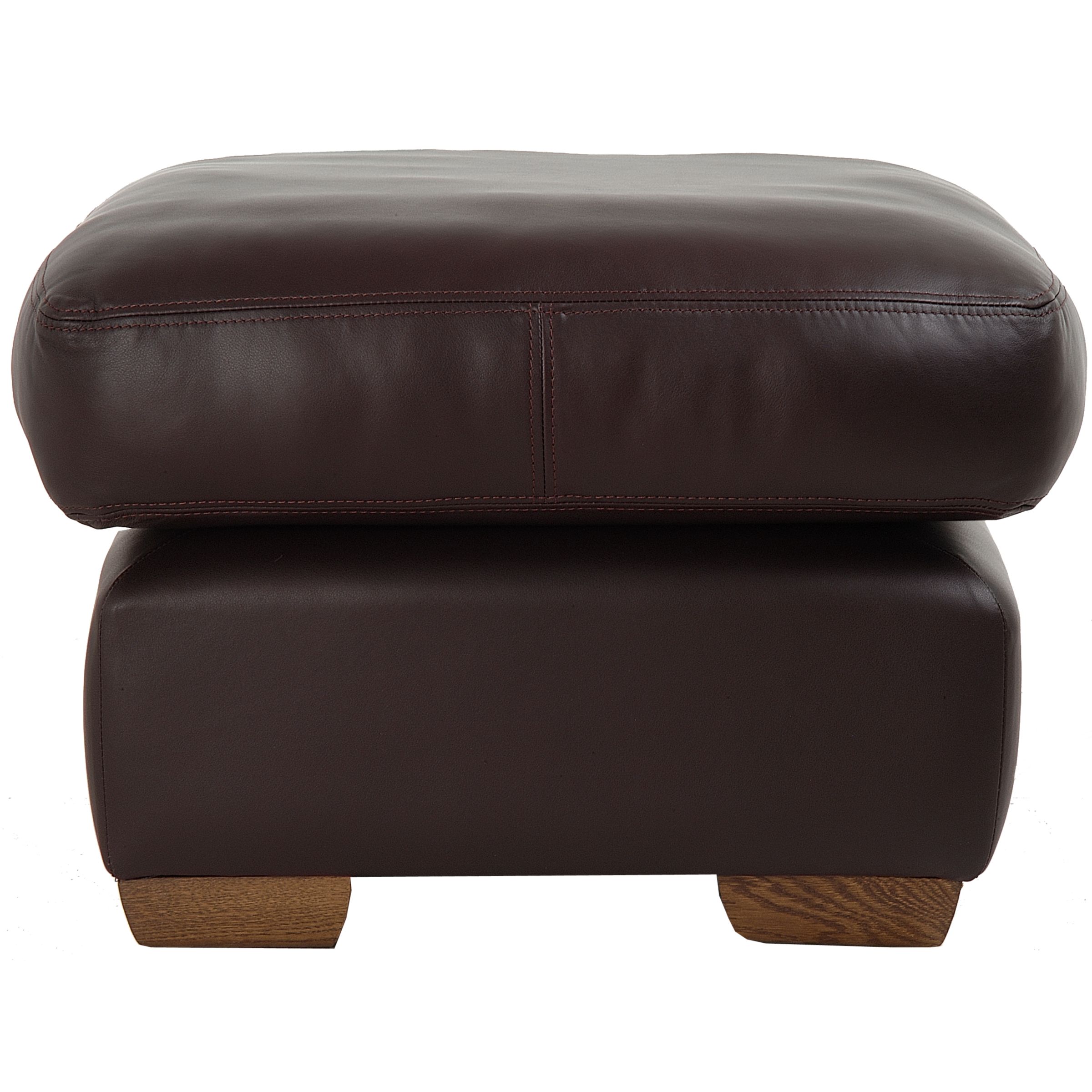 John Lewis Granada Leather Footstool Rioja