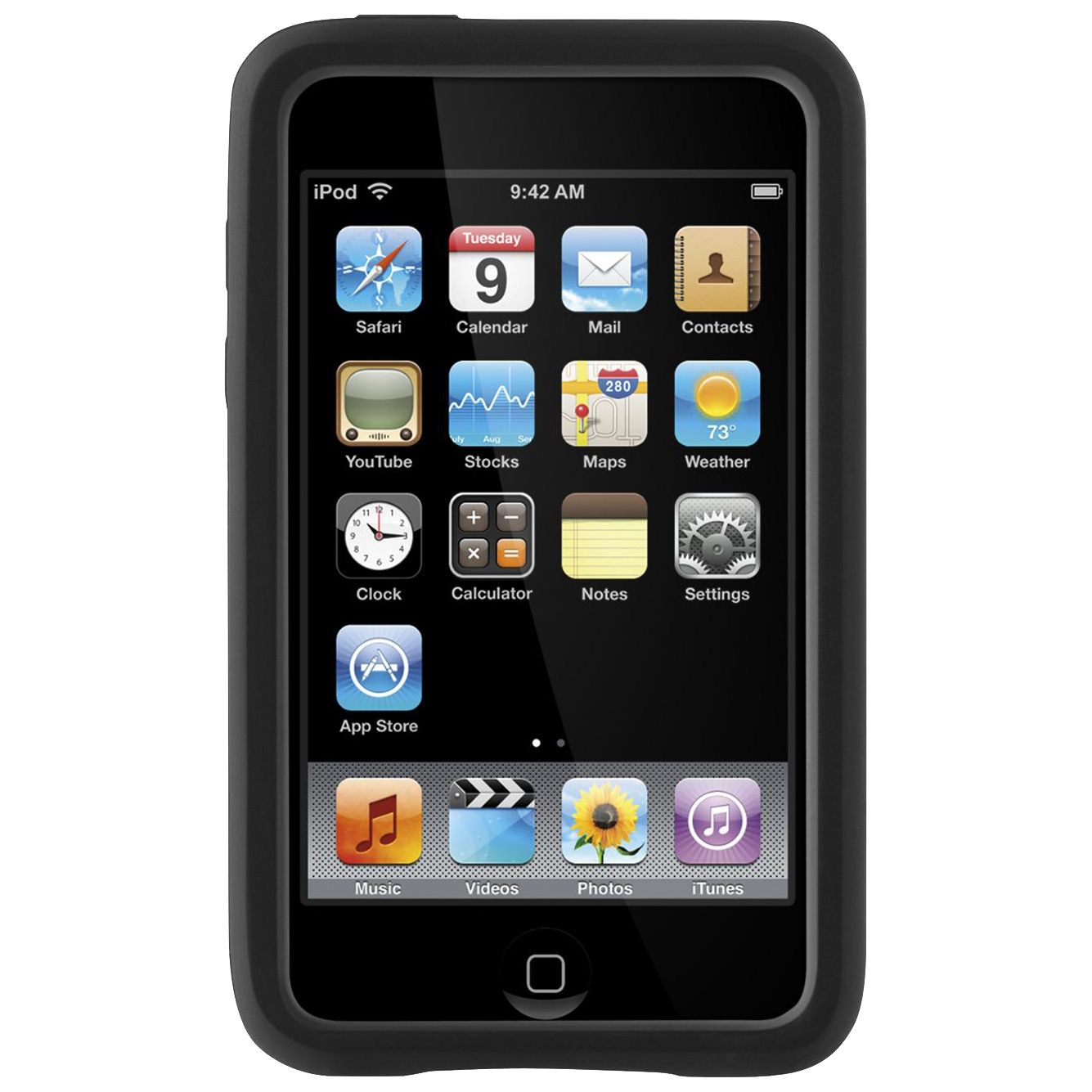 Belkin F8Z364EABKI Sonic Wave Two Tone Silicone Sleeve for iPod touch 2nd generation BlackInfared