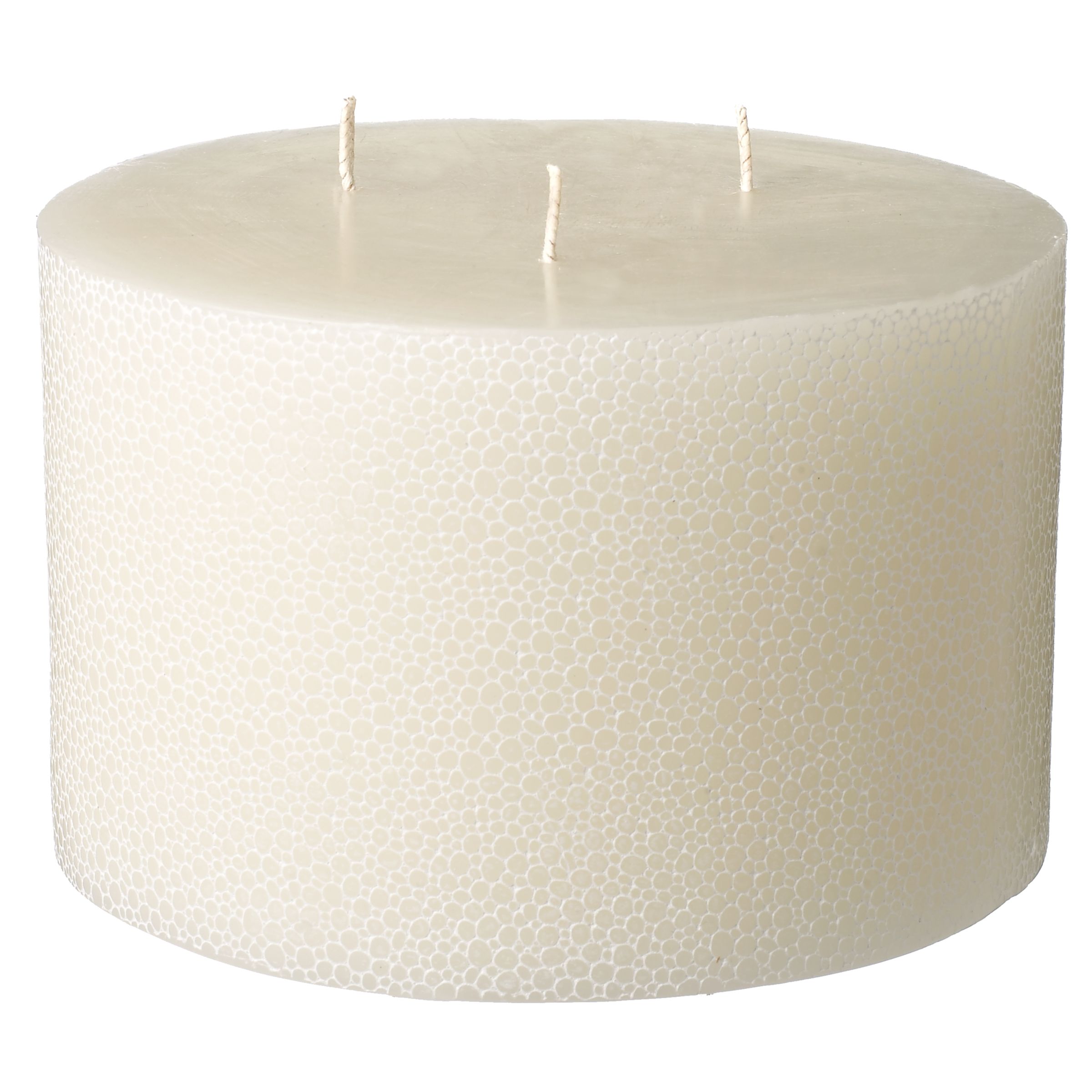 3-wick Snakeskin Candle, Ivory