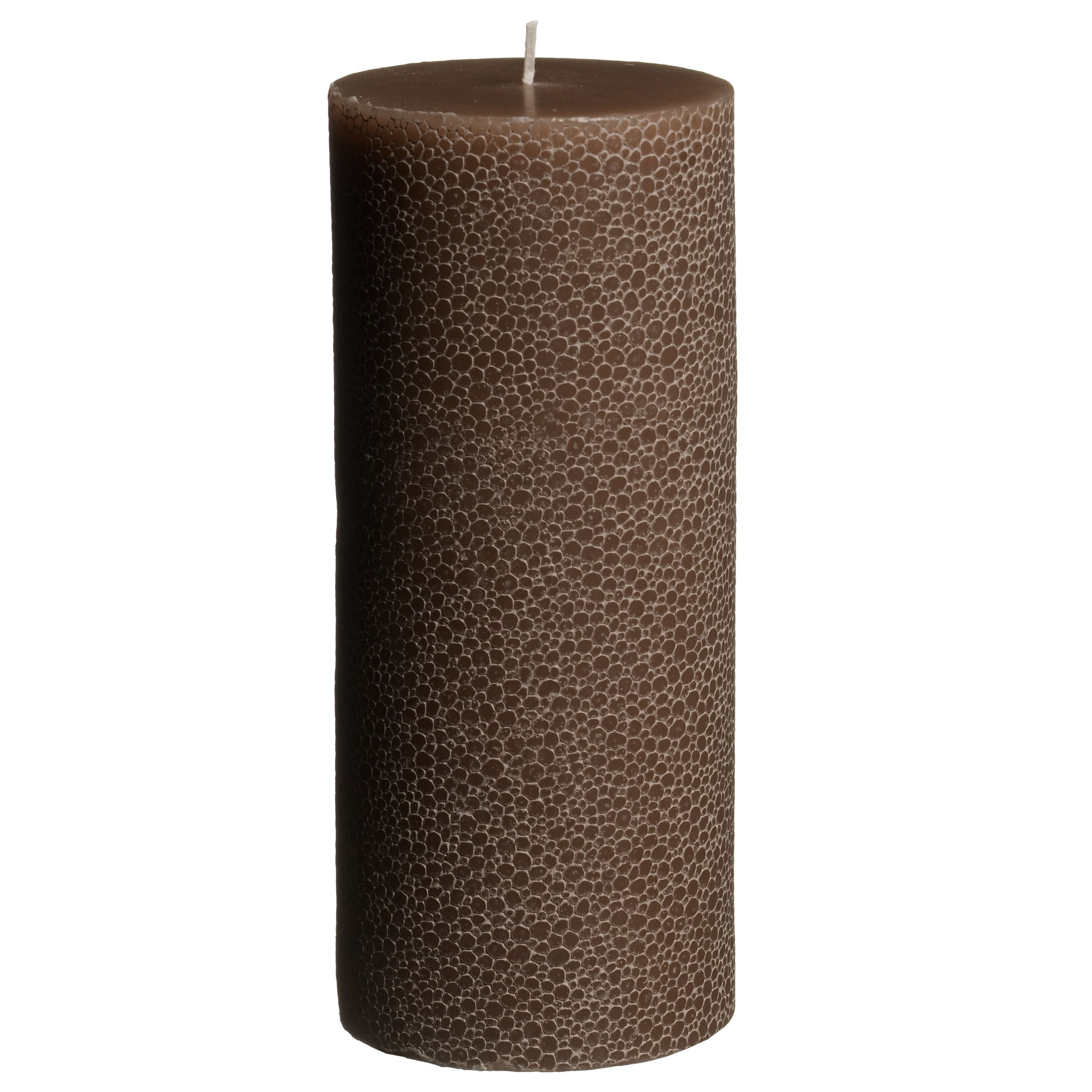 Andrew Martin Snakeskin Pillar Candle, Taupe