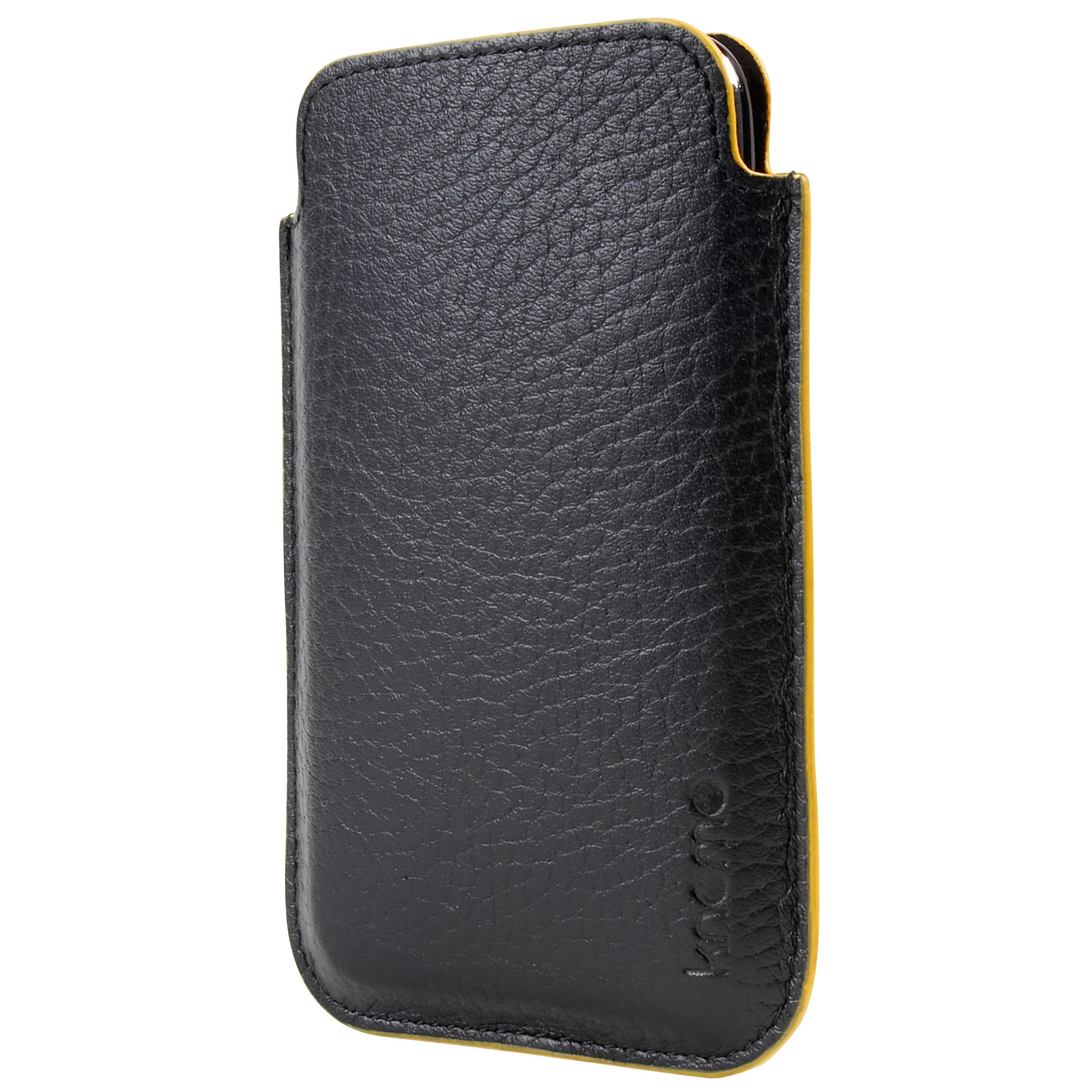 Knomo Leather iPhone 3G Case, Black/Yellow