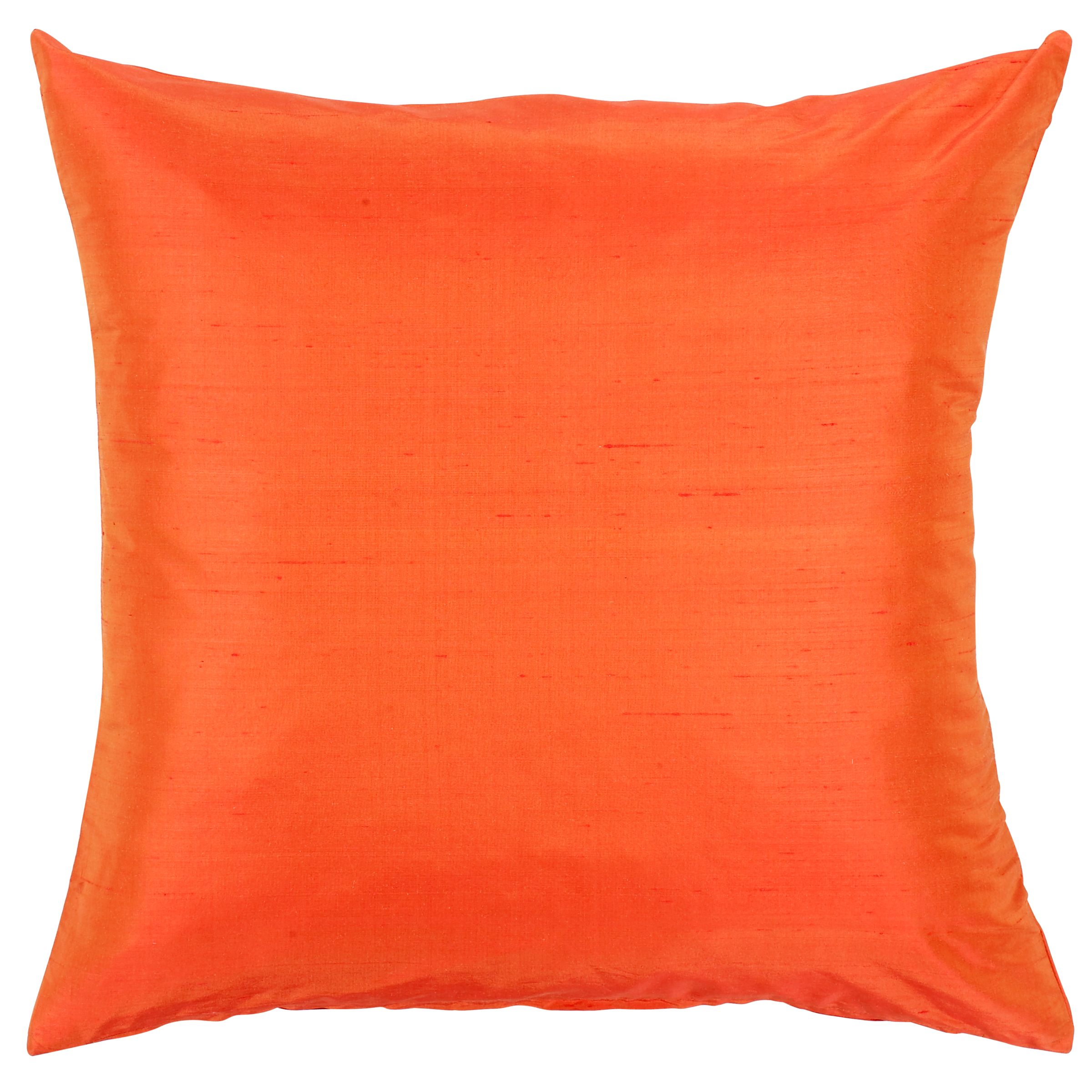 John Lewis Knife Edge Silk Cushion, Flame, One