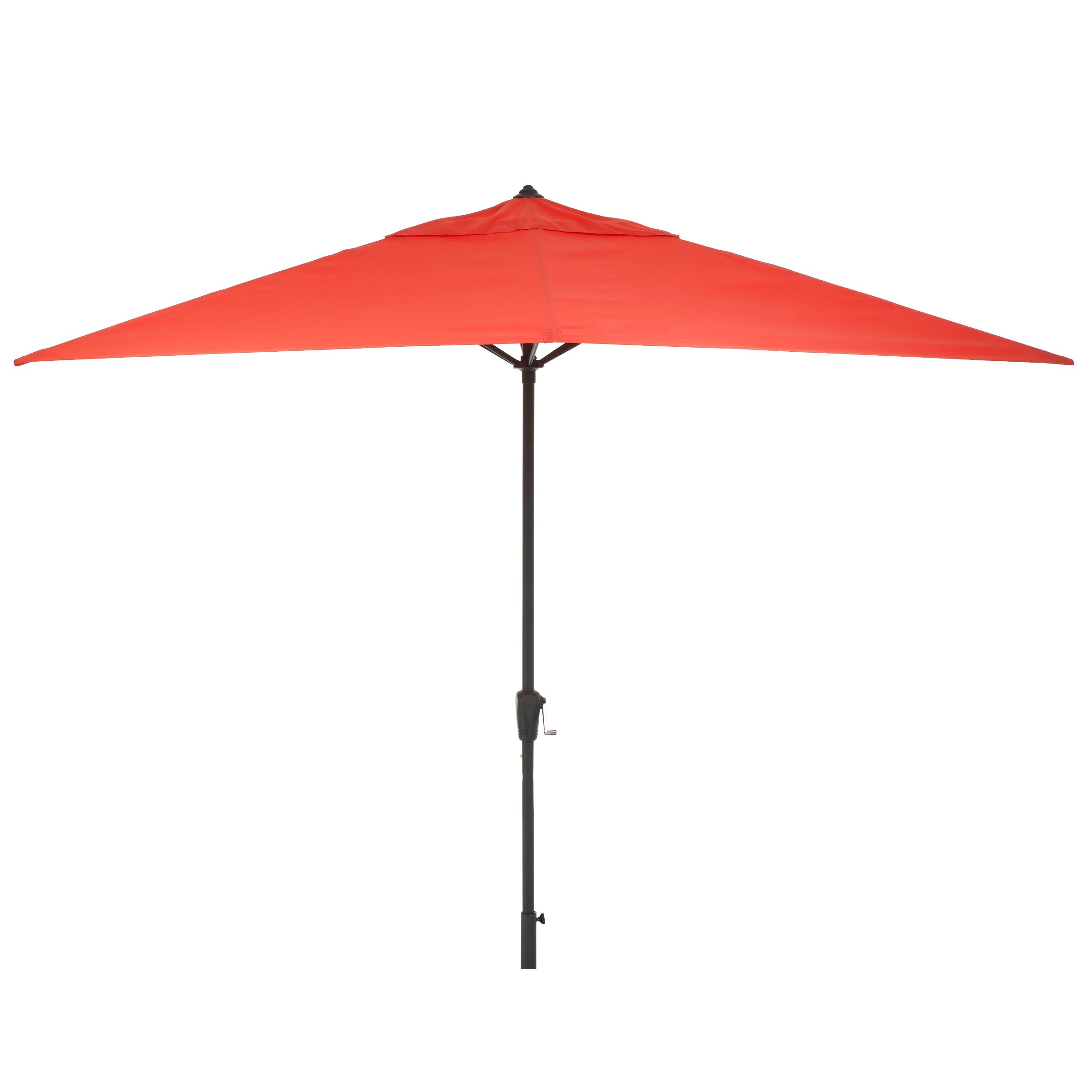 Wind-Up Aluminium Garden Parasol, Graphite/Flame