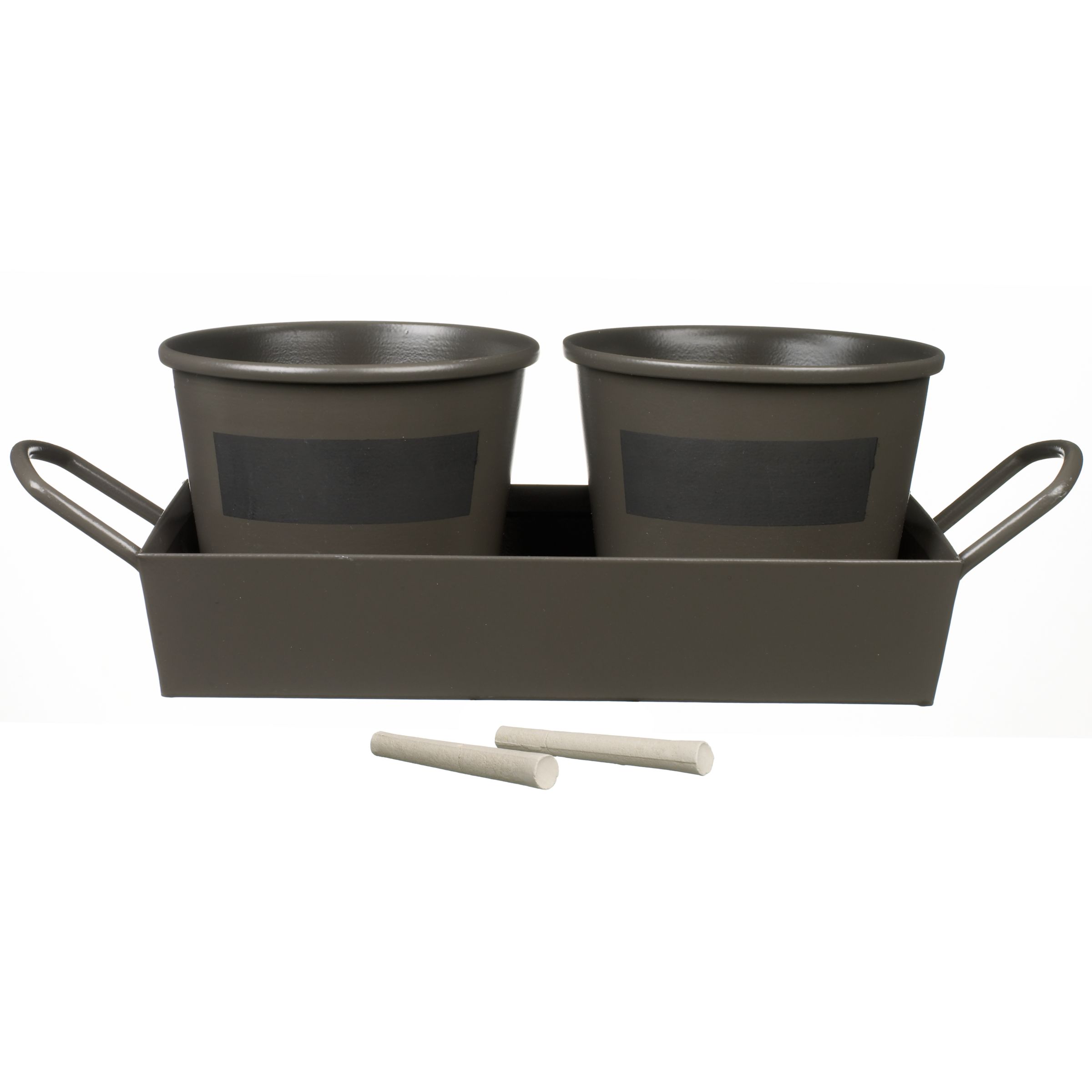 John Lewis Herb Pots, Set of 2, Peat